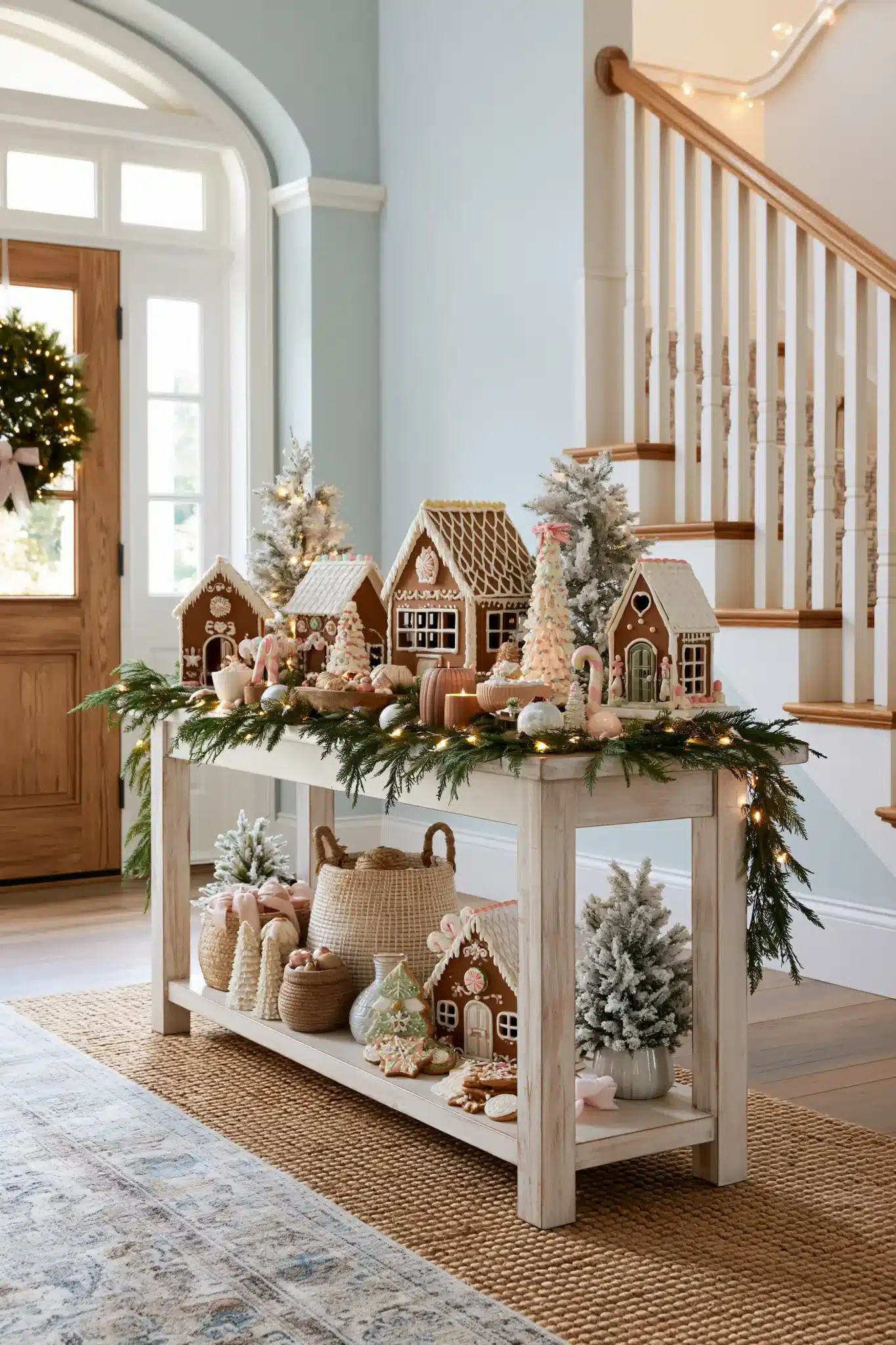 29 Christmas Entryway Table Decor Ideas That Say Hello Before Anything Else christmas entryway table decor