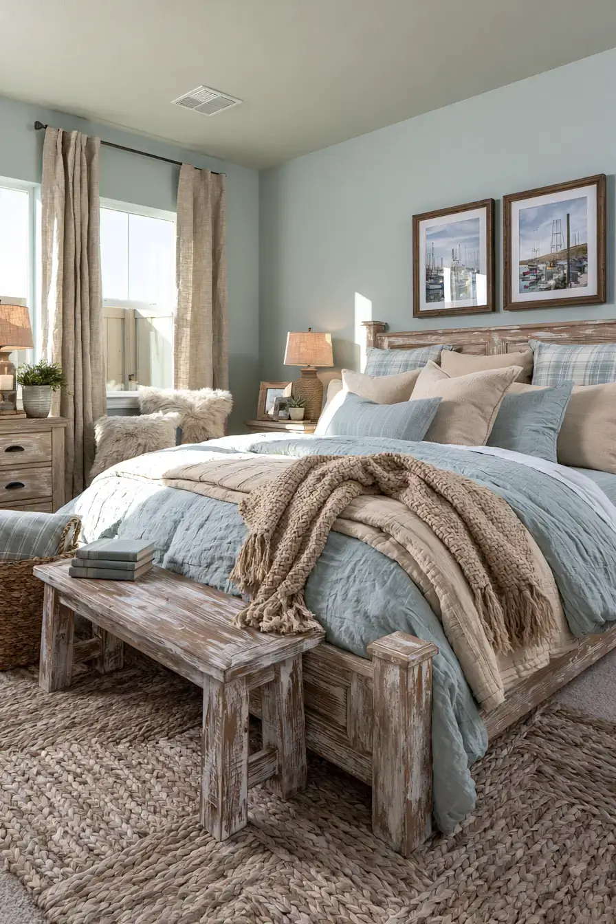 29 Nautical Bedroom Ideas with a Rope Headboard