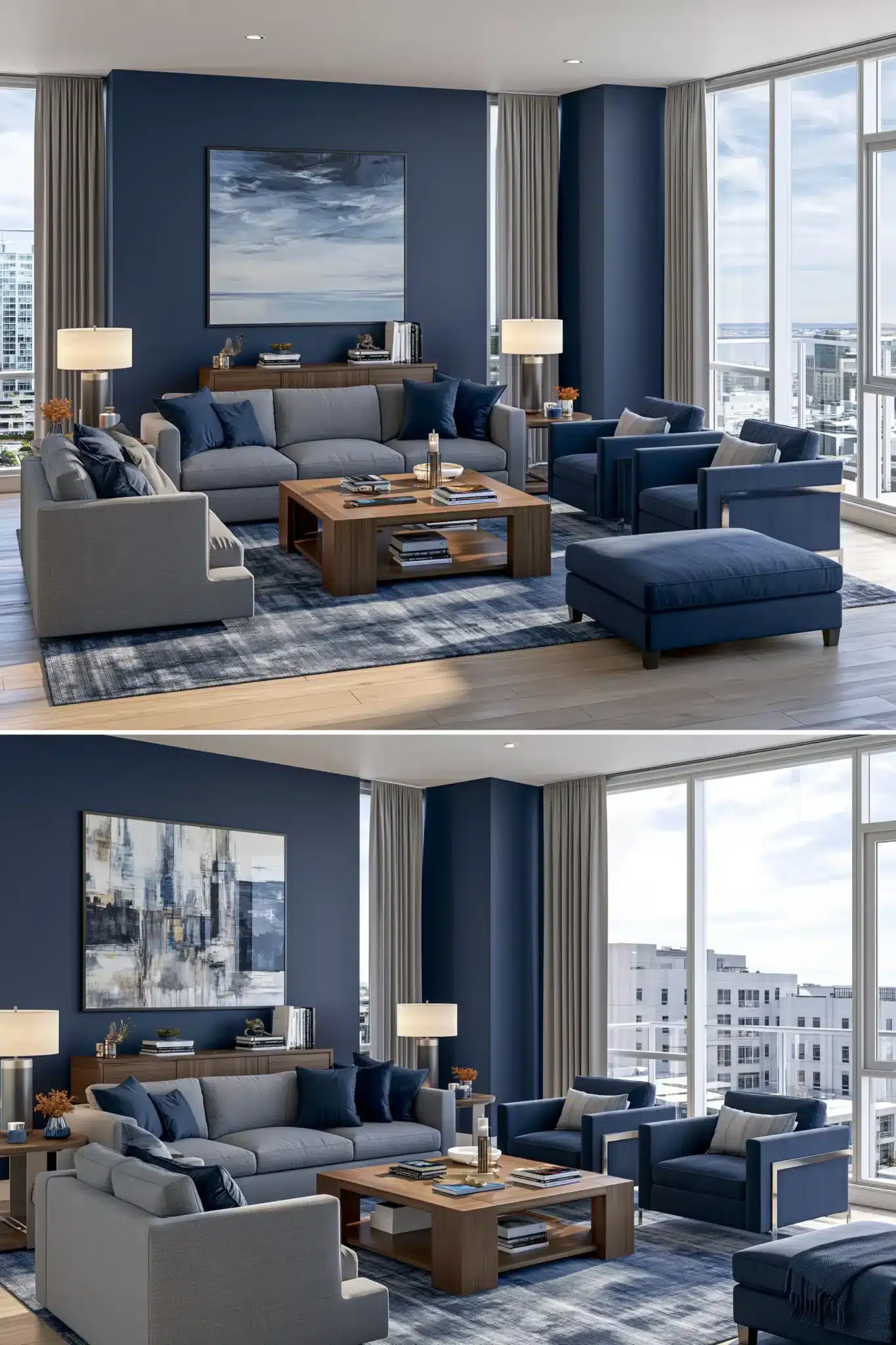 29 Navy Blue and Grey Living Room Ideas for a Space That Stays Calm navy blue and grey living room