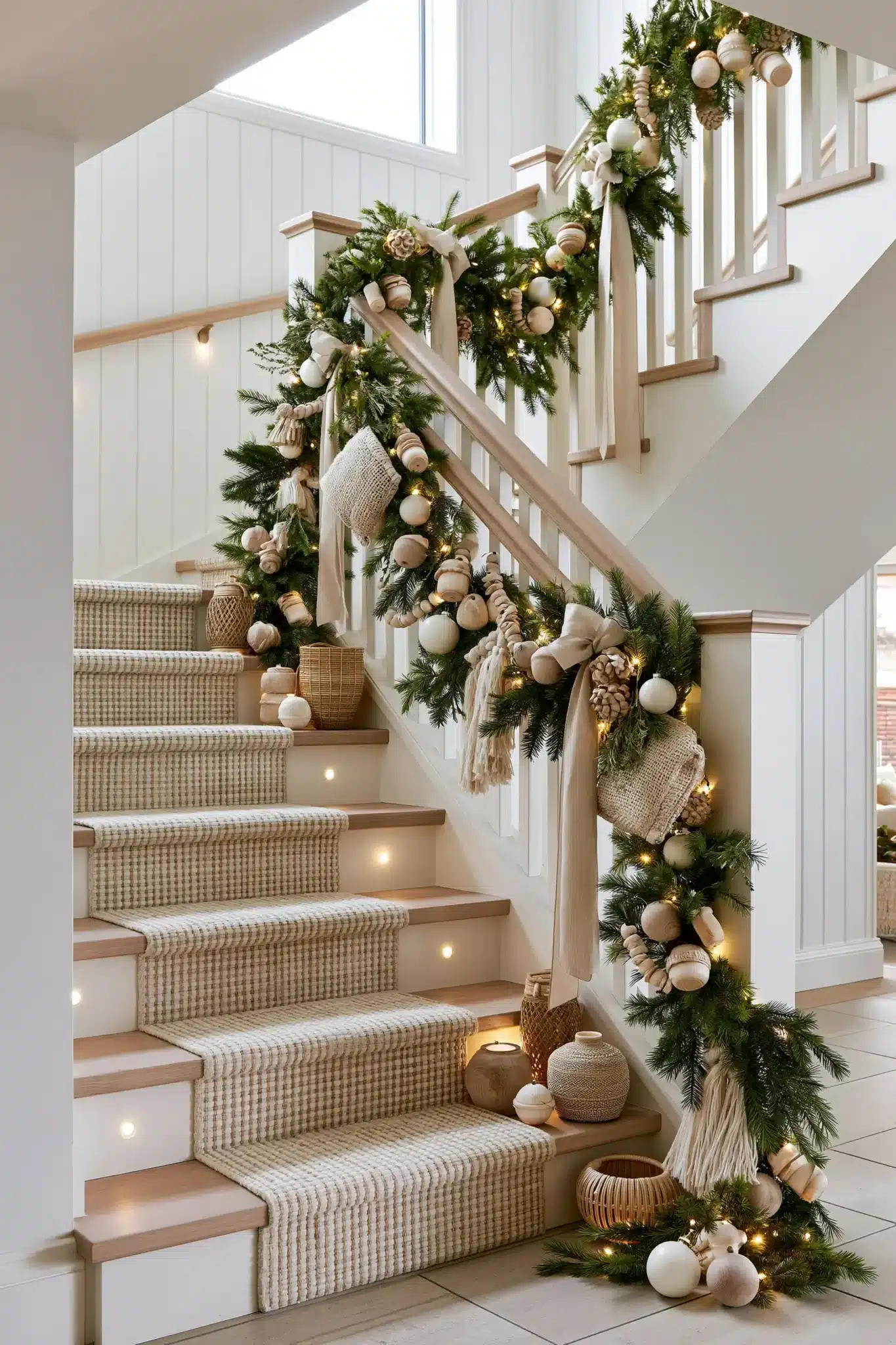 29 Christmas Staircase Decor Ideas for a Railing Worth Photographing christmas staircase decor