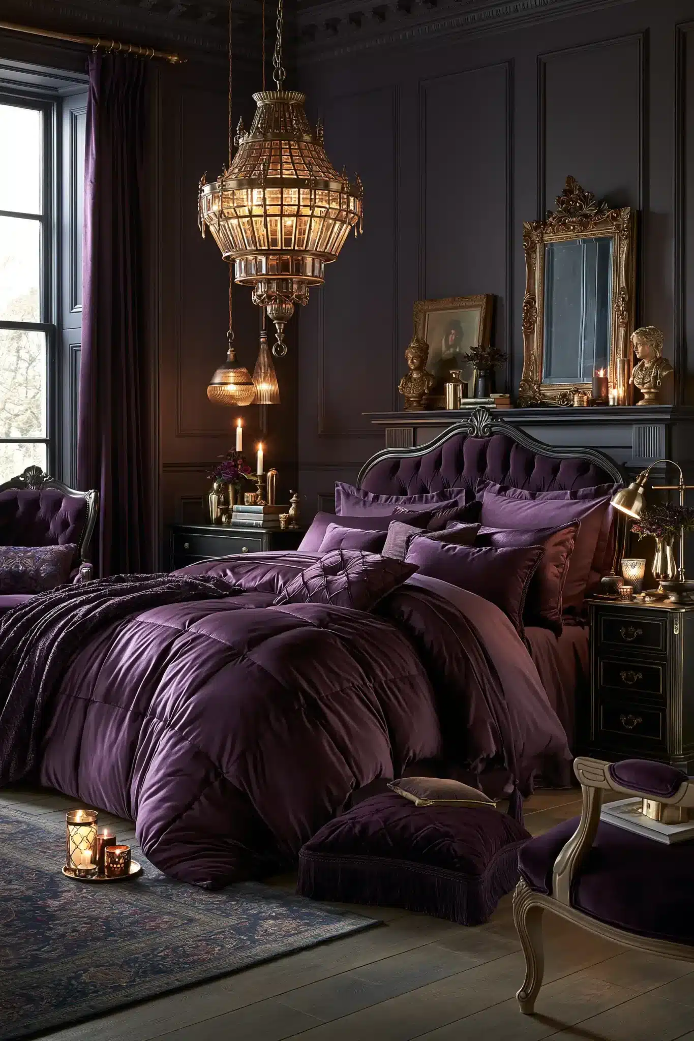 29 Purple Gothic Bedroom Ideas for a Space That Feels Rich, Not Loud purple gothic bedroom