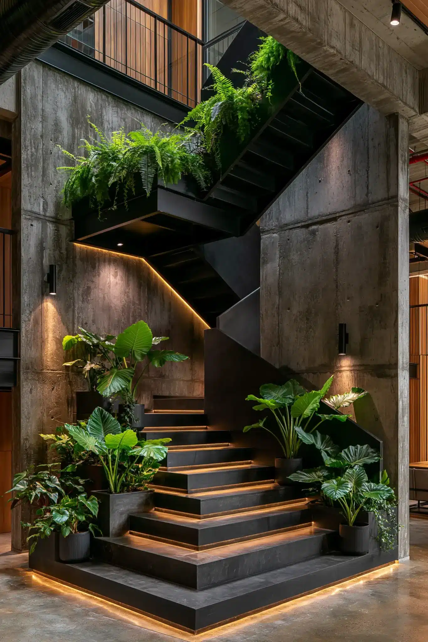 29 Indoor Staircase Gardens Ideas for Green That Follows You Upstairs indoor staircase gardens