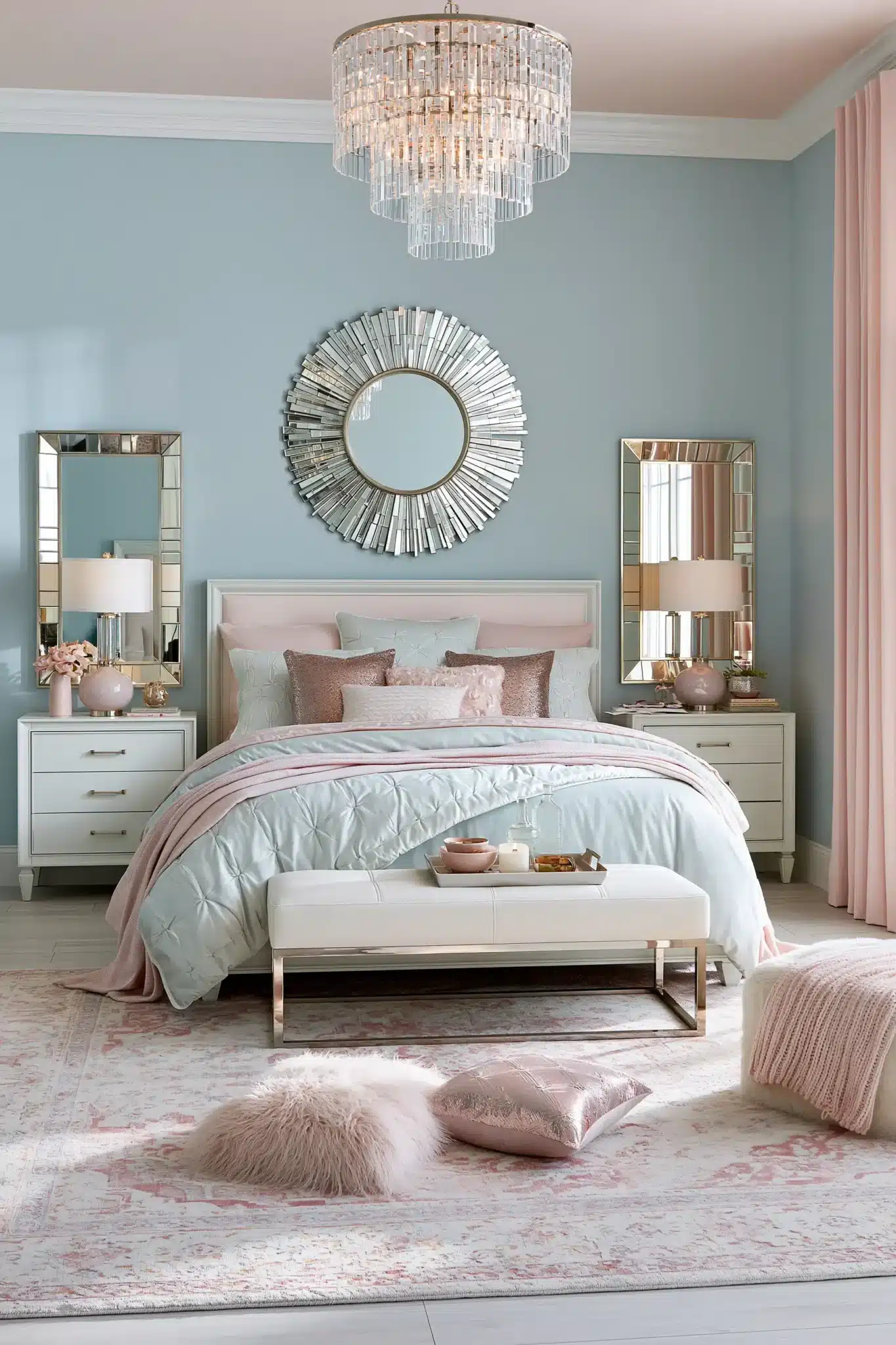 29 Light Blue and Pink Bedroom Ideas for a Space That Stays Airy light blue and pink bedroom