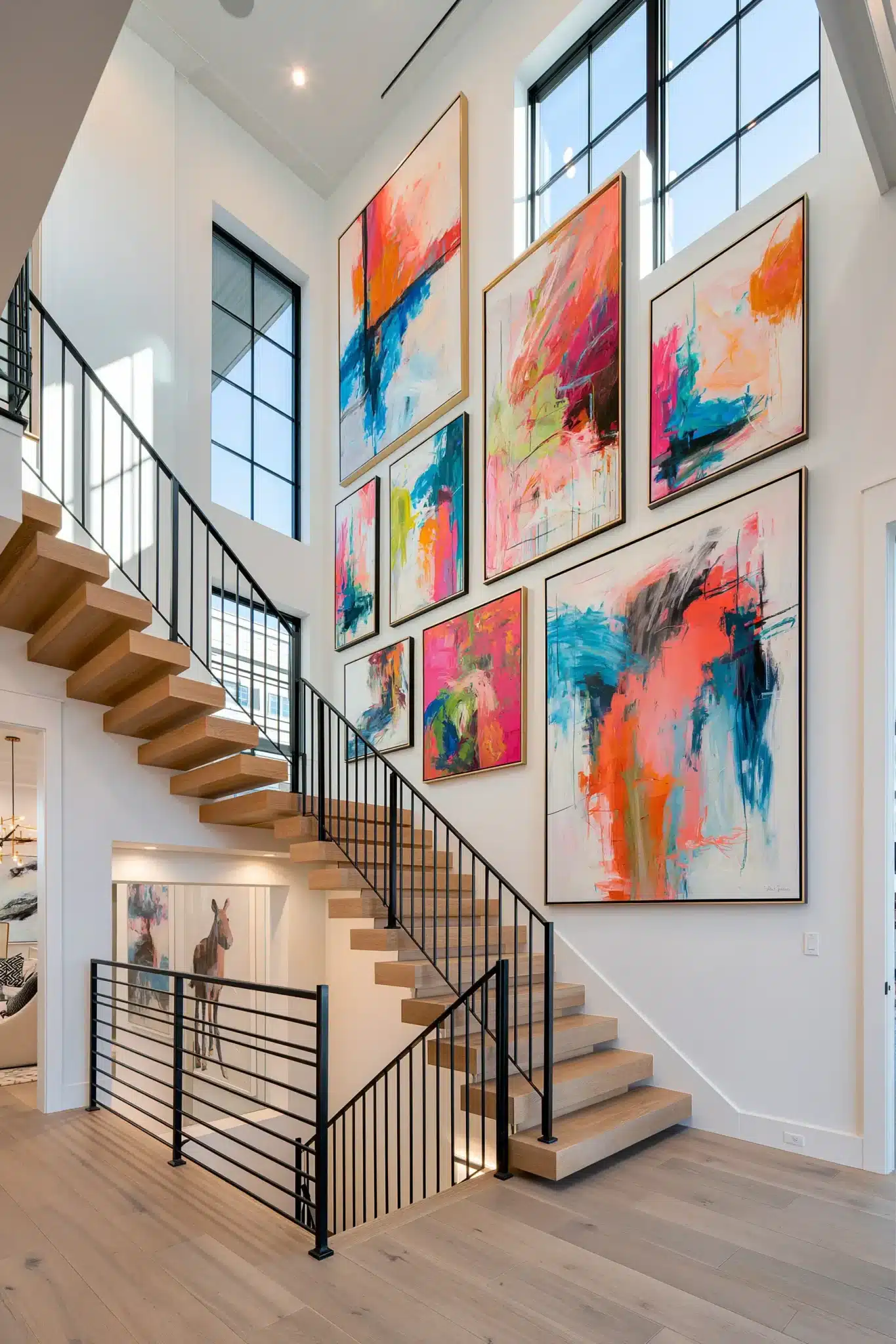 29 Staircase Wall Decor Ideas for a Climb That Feels Curated staircase wall decor