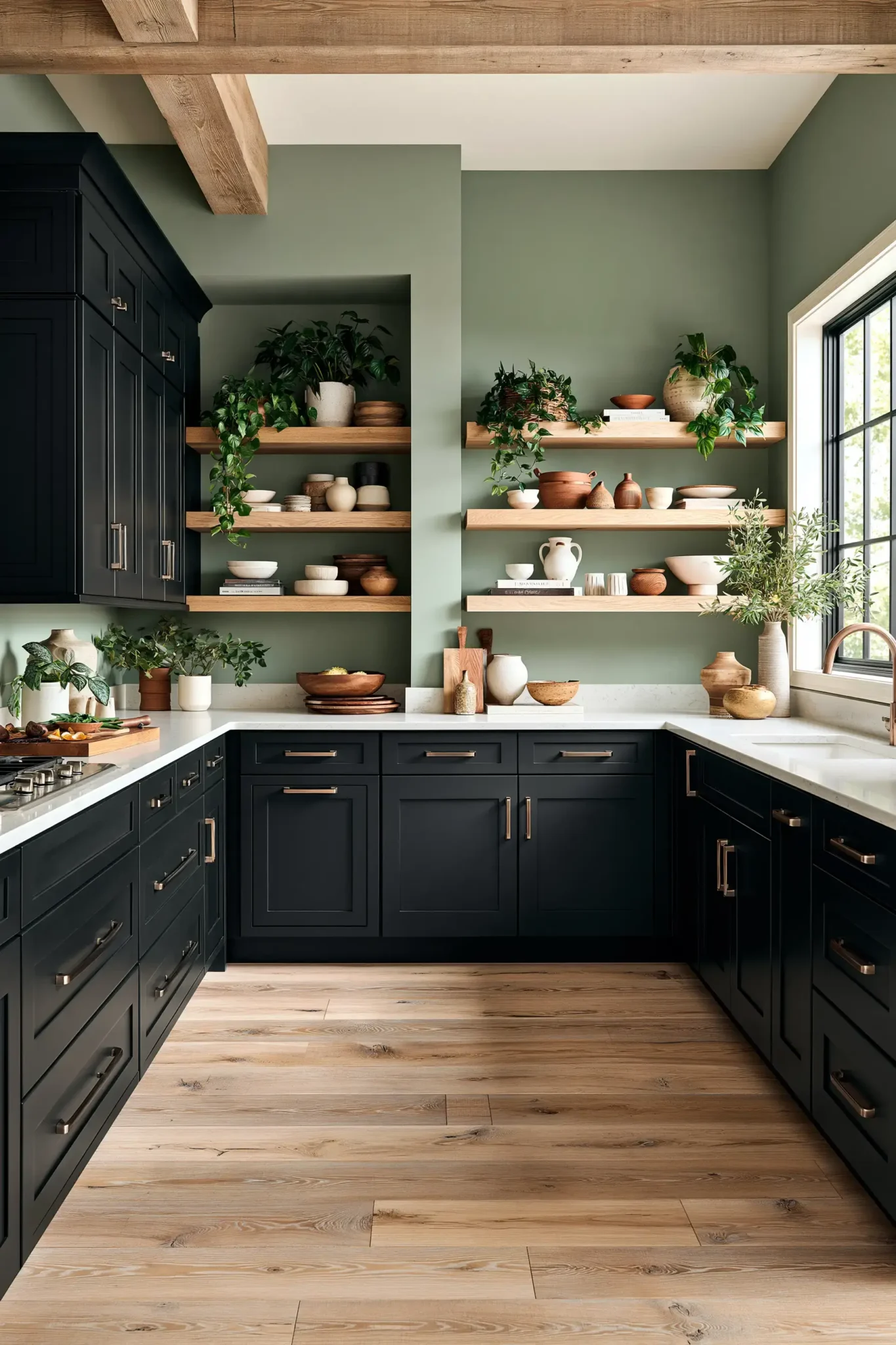 29 Sage Green and Black Kitchen Ideas for a Cook Space With a Little Bite sage green and black kitchen