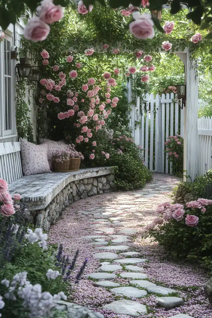 29 Yard Fence Decor Ideas with a Hanging Planter Row