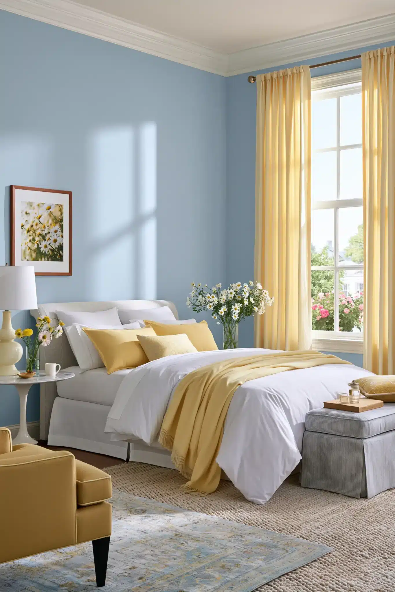 29 Light Blue and Yellow Bedroom Ideas for a Room That Wakes Up Early light blue and yellow bedroom