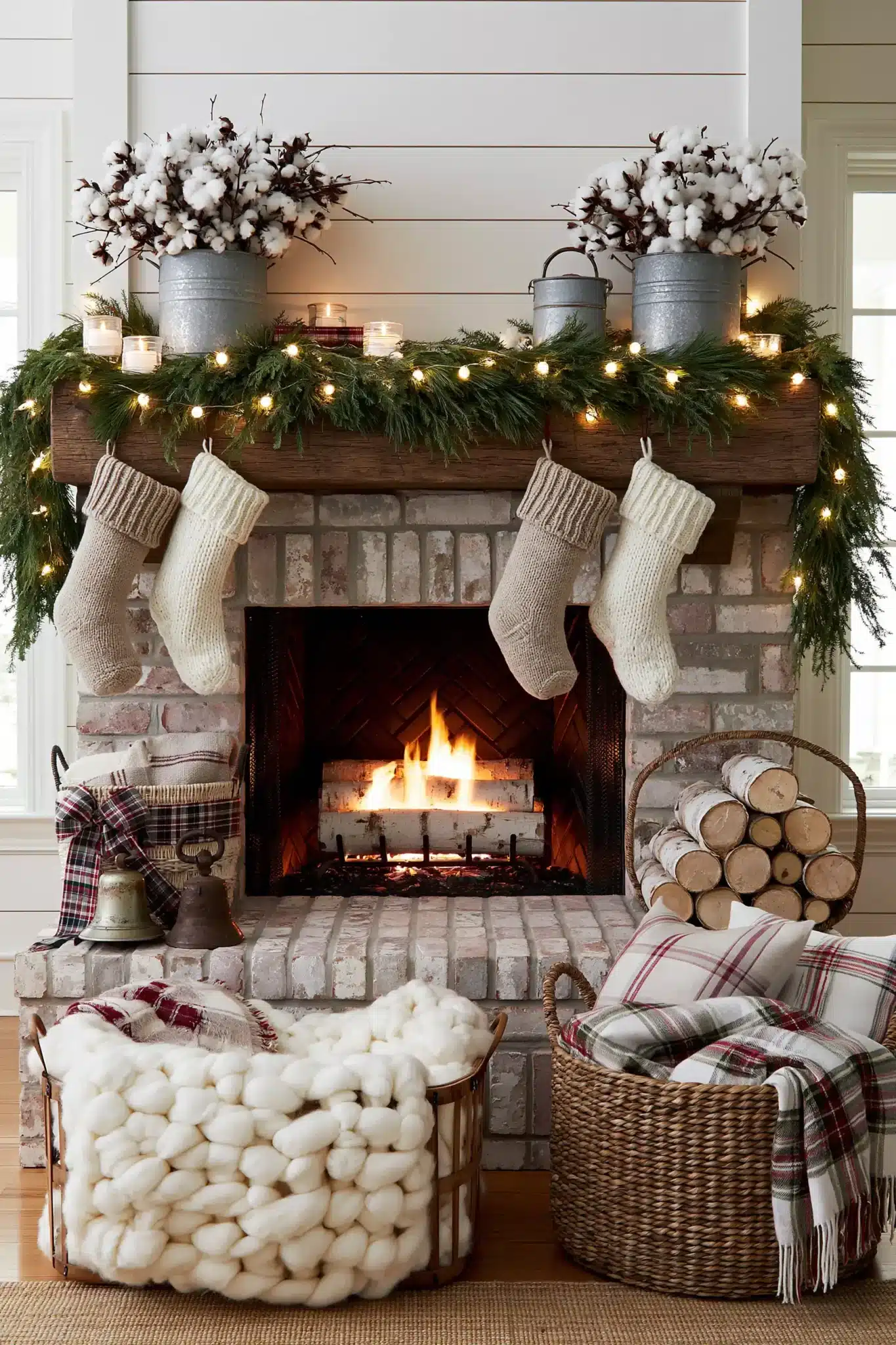 29 Christmas Fireplace Decor Ideas That Let the Fire Stay the Star christmas fireplace decor ideas