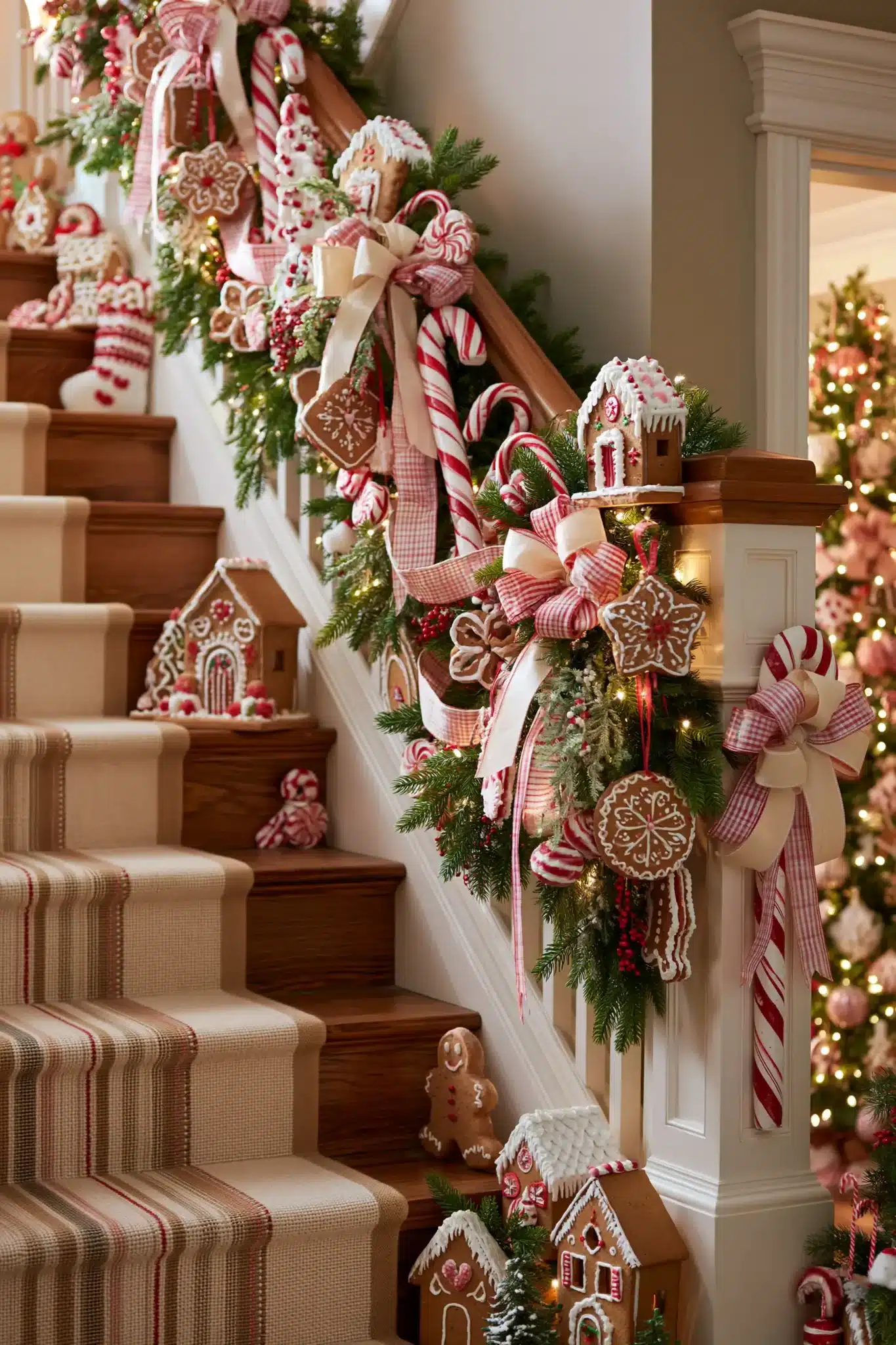 29 Christmas Staircase Decor Ideas for a Railing Worth Photographing christmas staircase decor