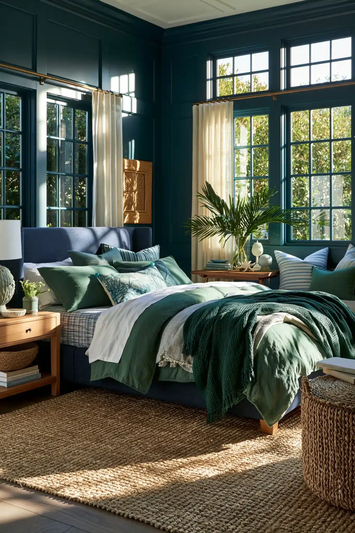 29 Navy Blue and Green Bedroom Ideas for a Room With a Quiet Depth navy blue and green bedroom