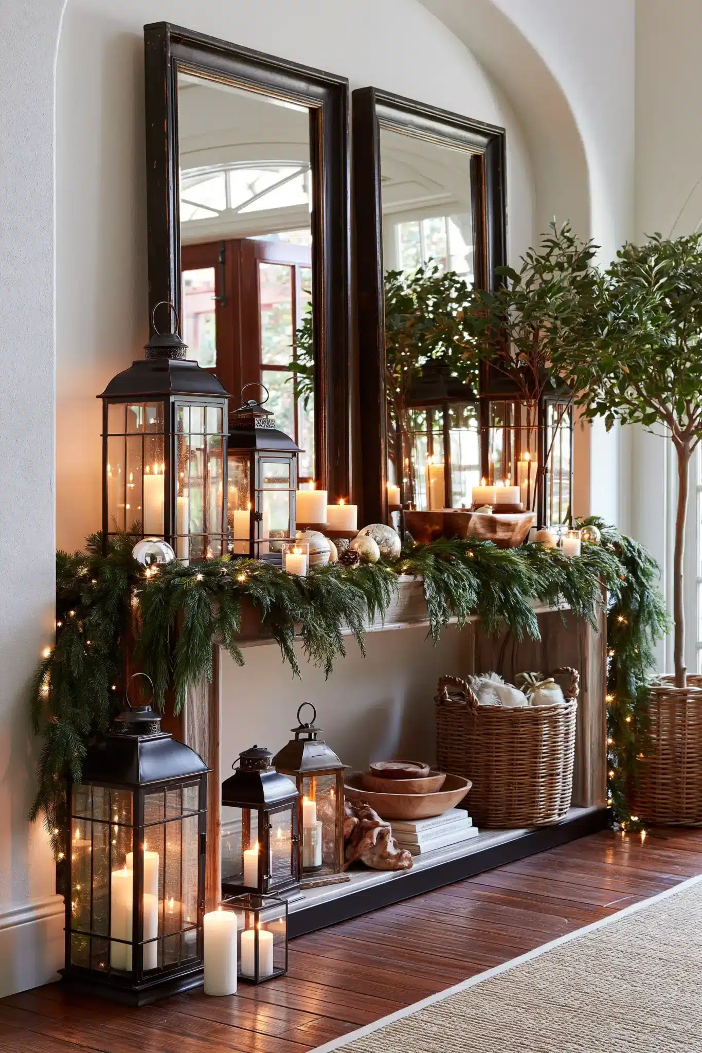 29 Christmas Entryway Table Decor Ideas That Say Hello Before Anything Else christmas entryway table decor