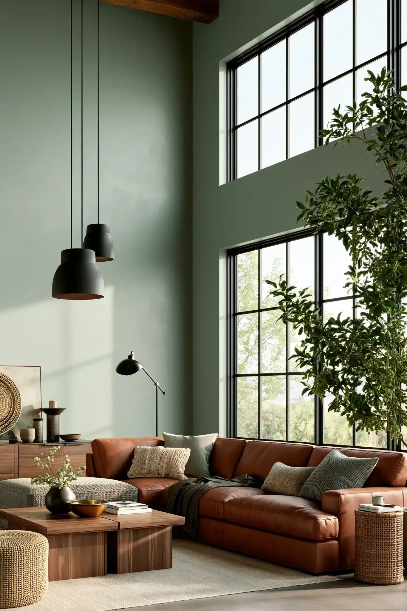 29 Sage Green and Brown Living Room Ideas for a Warm, Earthy Space sage green and brown living room
