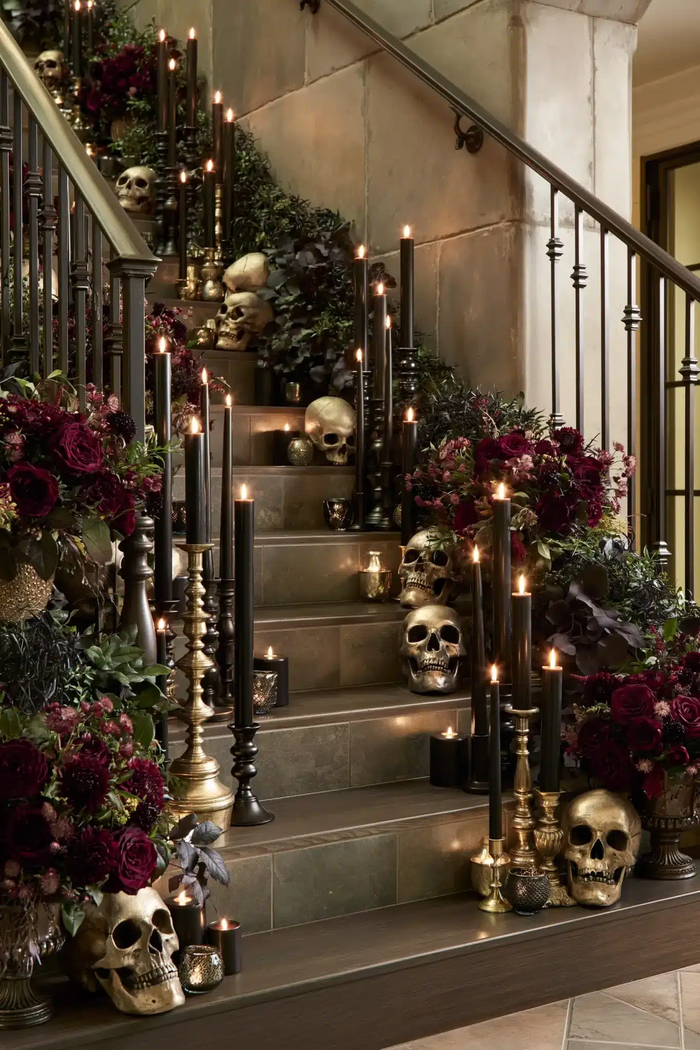 29 Halloween Staircase Decor Ideas for a Climb That Is Spooky, Not Scary halloween staircase decor