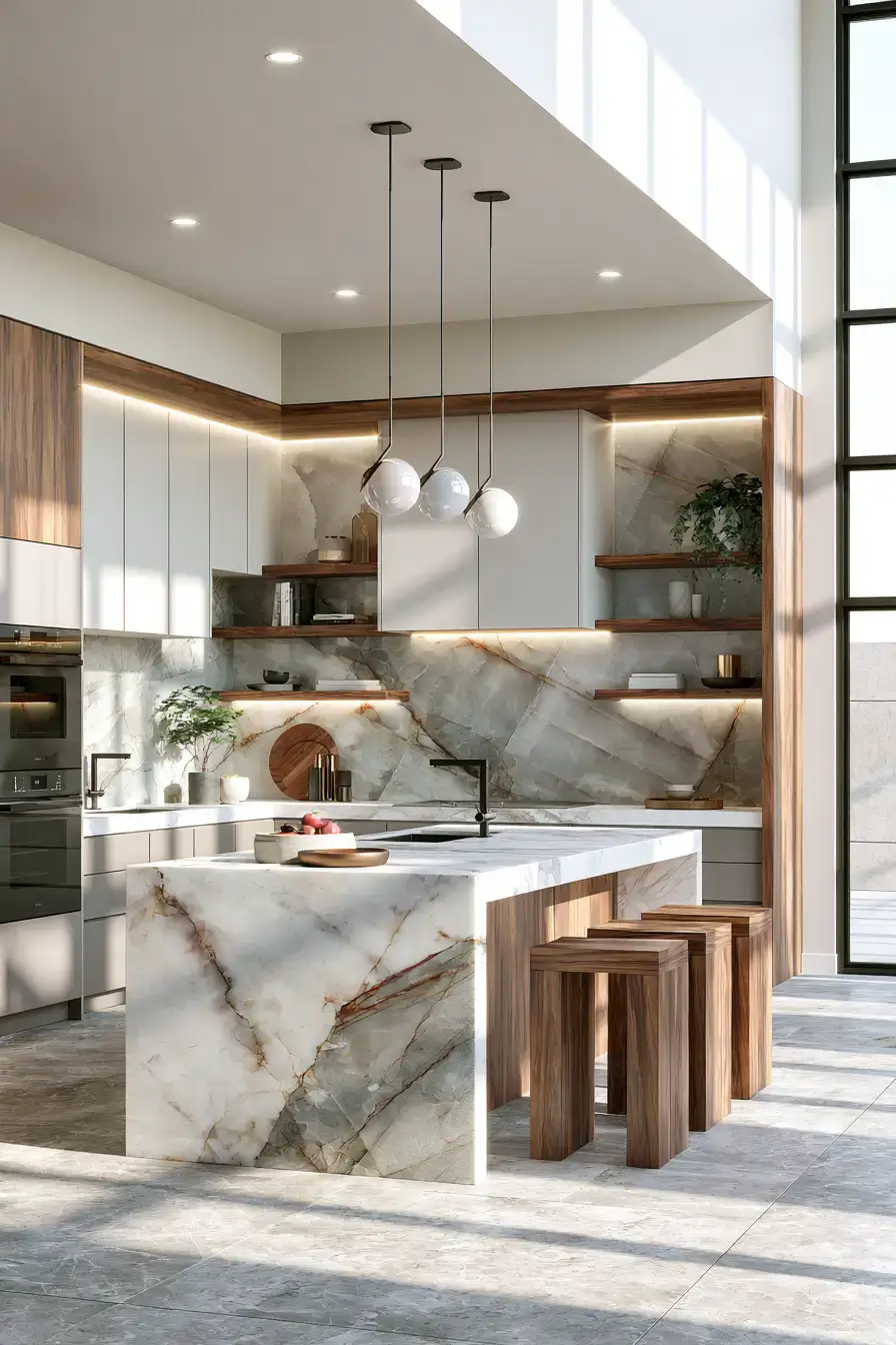 29 Natural Stone Backsplash Kitchen Ideas for a Surface With Real Character natural stone backsplash kitchen