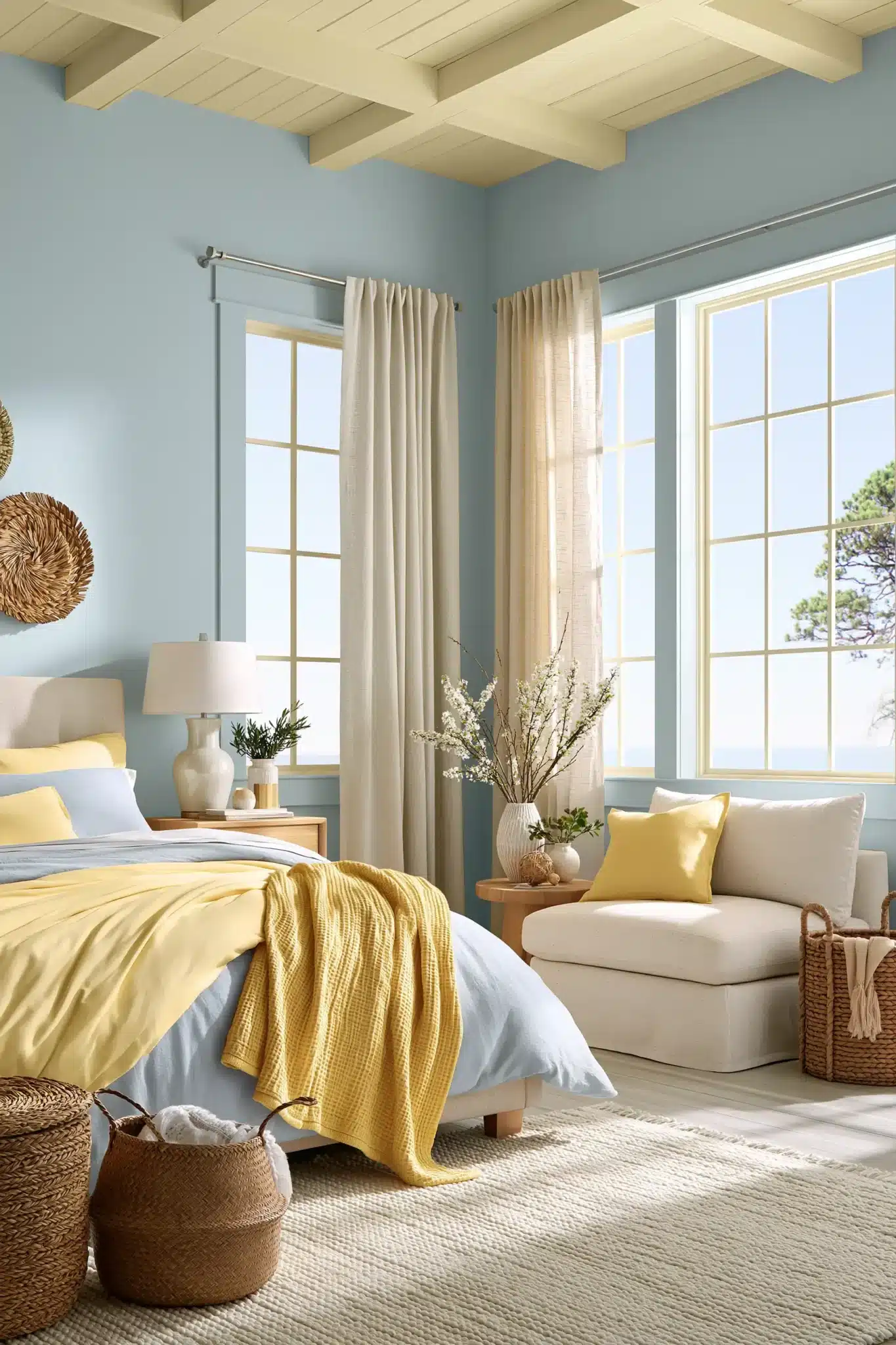 29 Light Blue and Yellow Bedroom Ideas for a Room That Wakes Up Early light blue and yellow bedroom