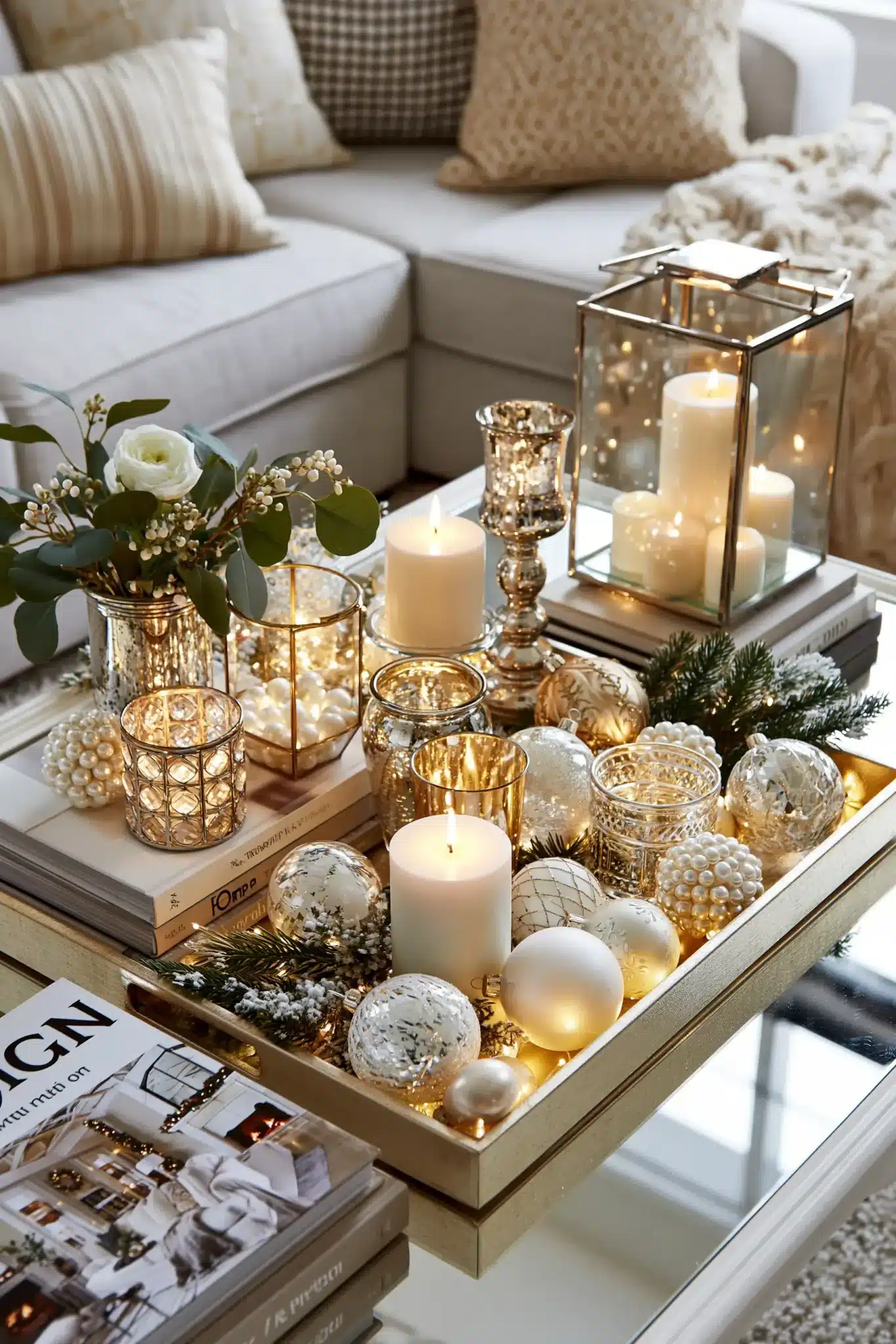 29 White and Gold Christmas Decor Ideas That Feel Calm and a Little Special white and gold christmas decor
