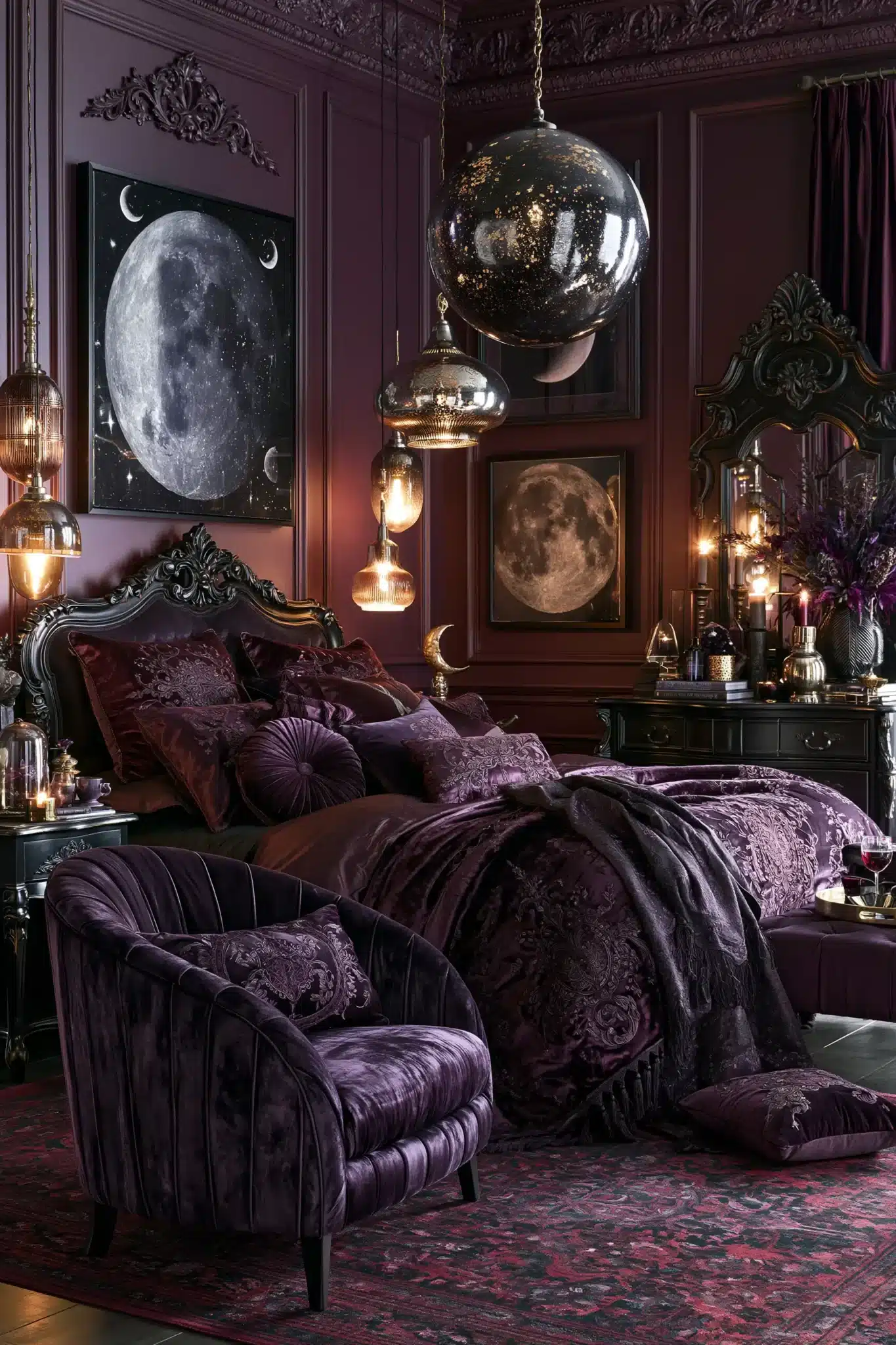29 Purple Gothic Bedroom Ideas for a Space That Feels Rich, Not Loud purple gothic bedroom