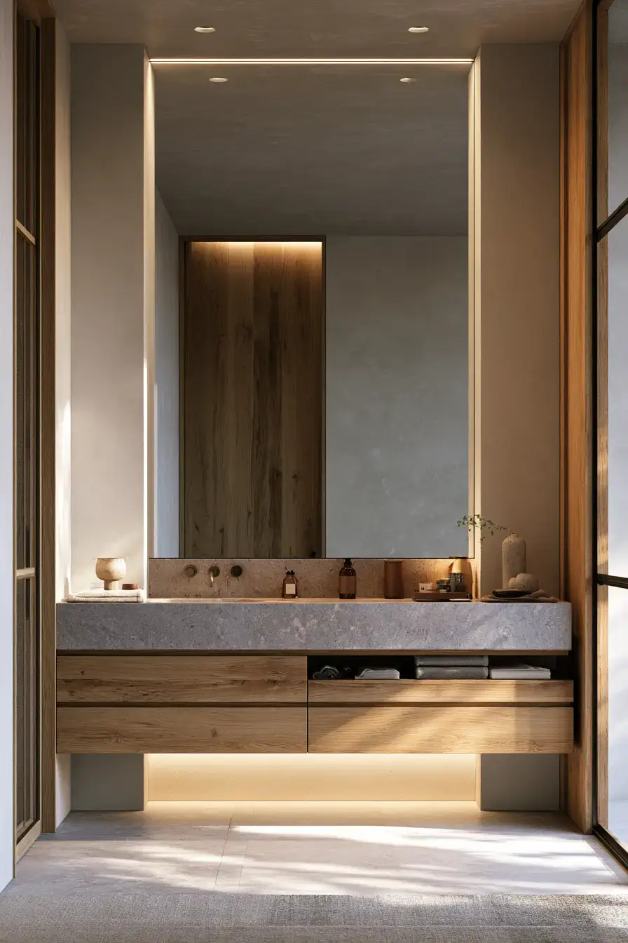 29 Japandi Style Bathroom Ideas with a Wooden Soaking Tub 29 Japandi Style Bathroom Ideas with a Wooden Soaking Tub