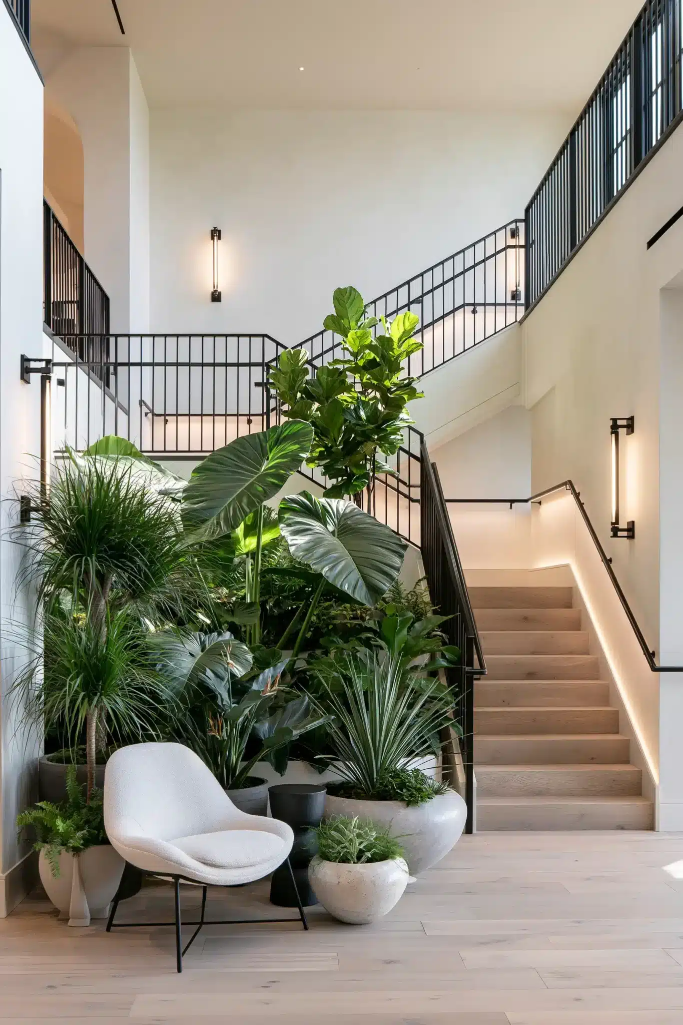 29 Indoor Staircase Gardens Ideas for Green That Follows You Upstairs indoor staircase gardens