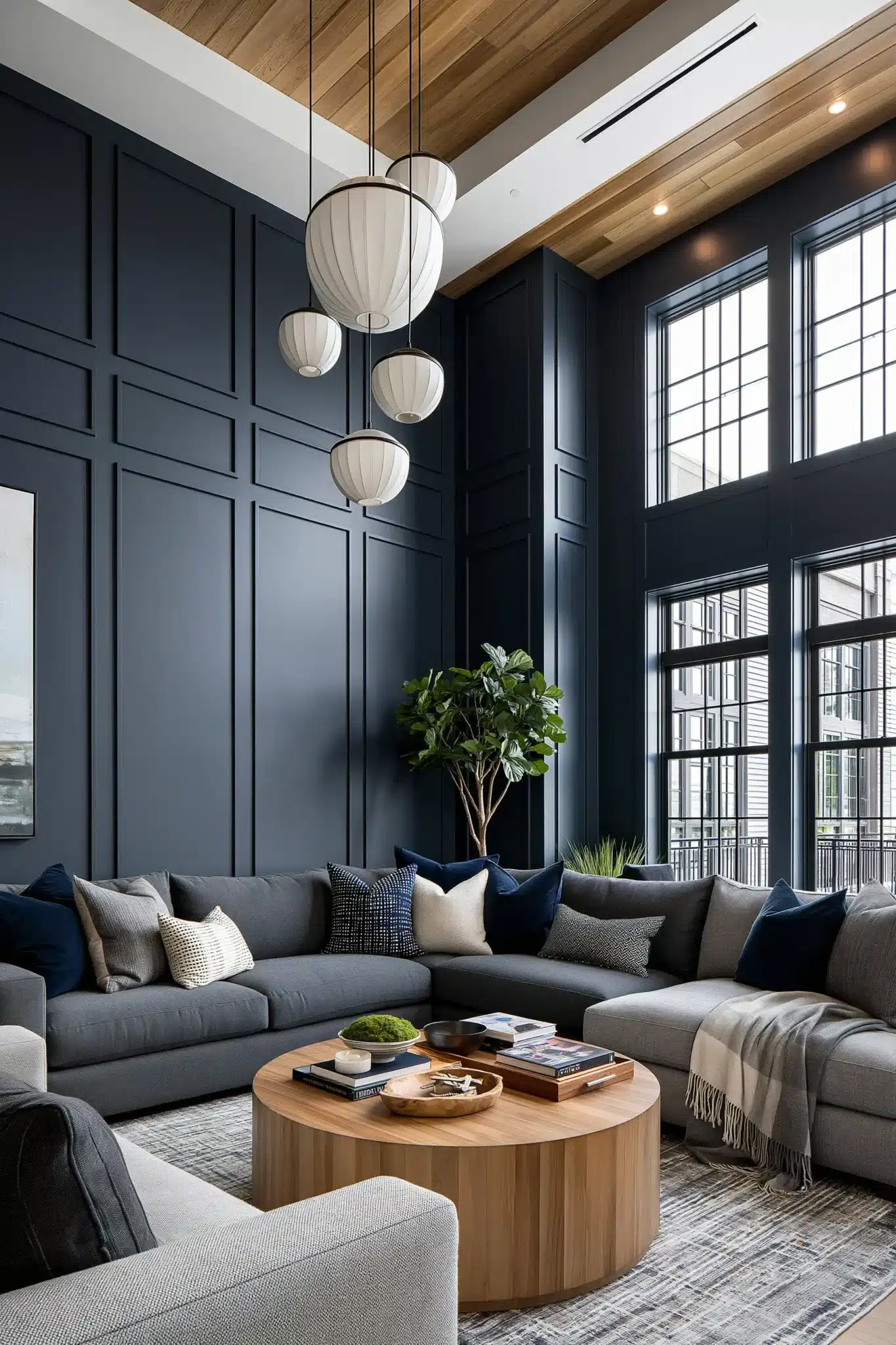 29 Navy Blue and Grey Living Room Ideas for a Space That Stays Calm navy blue and grey living room