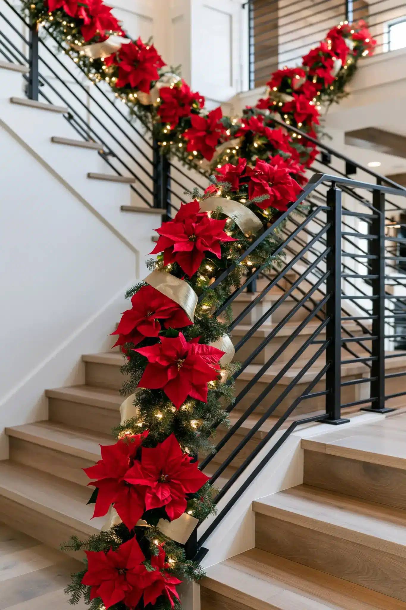 29 Christmas Staircase Decor Ideas for a Railing Worth Photographing christmas staircase decor