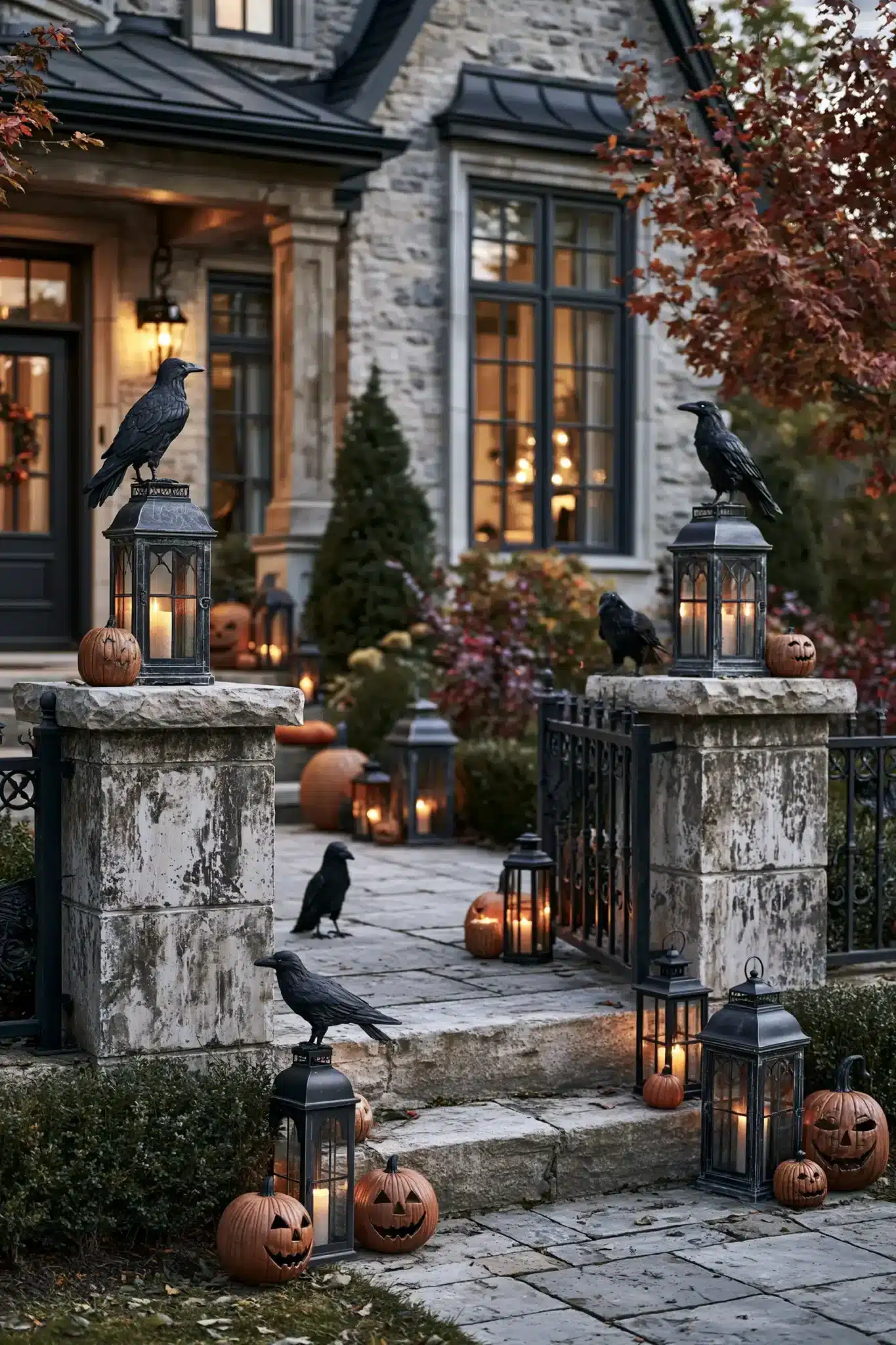 29 Outdoor Halloween Decor Ideas That Greet Trick-or-Treaters With Character outdoor halloween decor