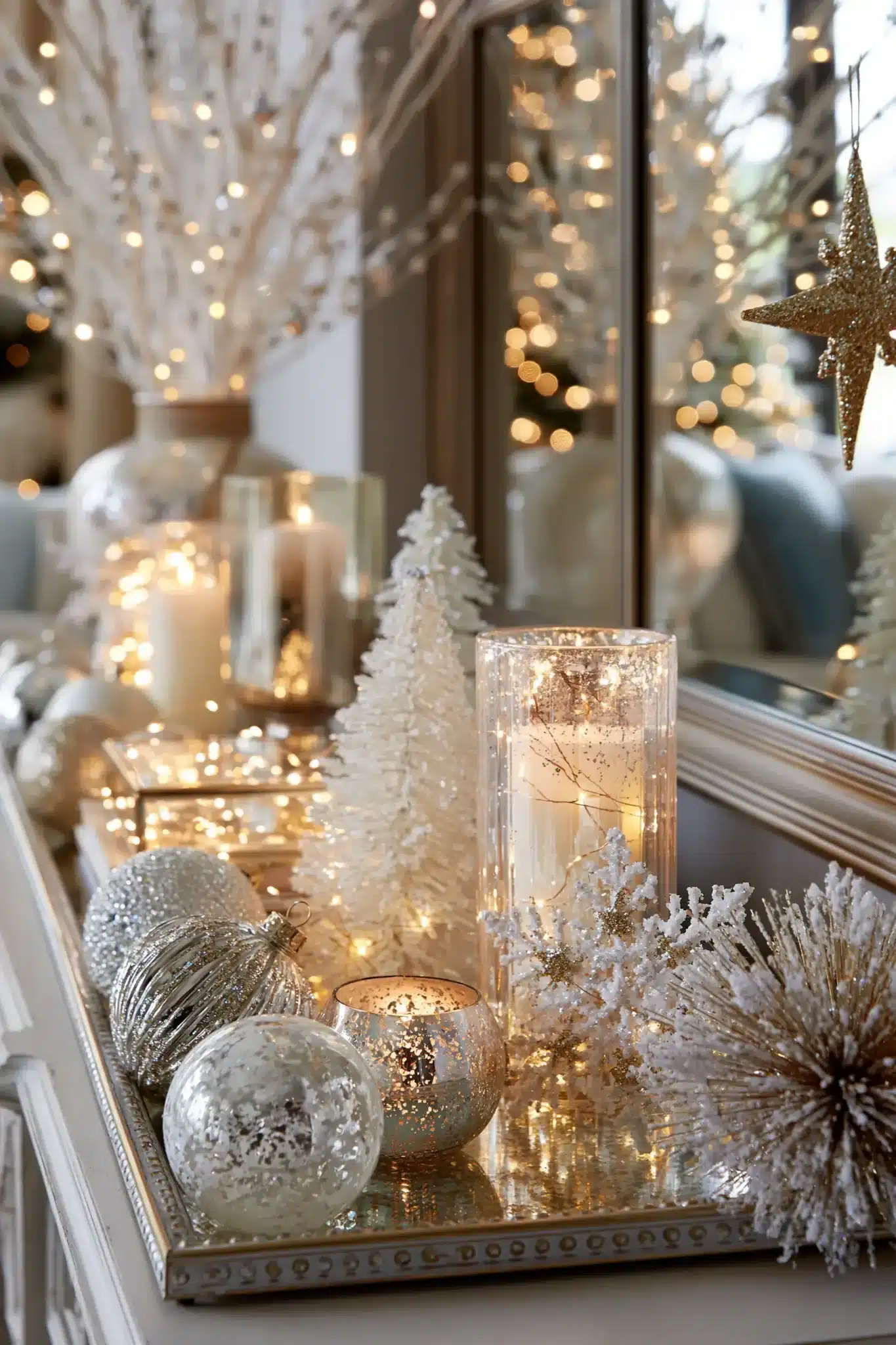 29 White and Gold Christmas Decor Ideas That Feel Calm and a Little Special white and gold christmas decor