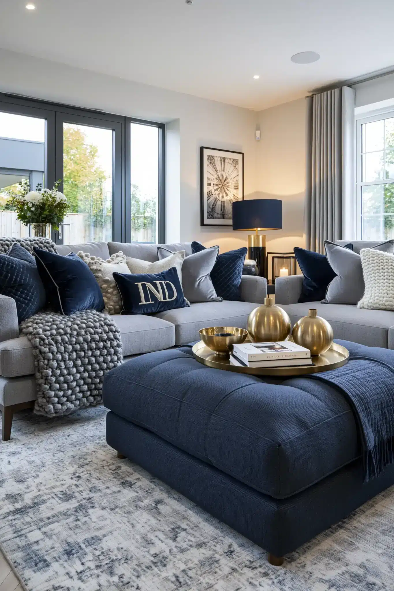 29 Navy Blue and Grey Living Room Ideas for a Space That Stays Calm navy blue and grey living room