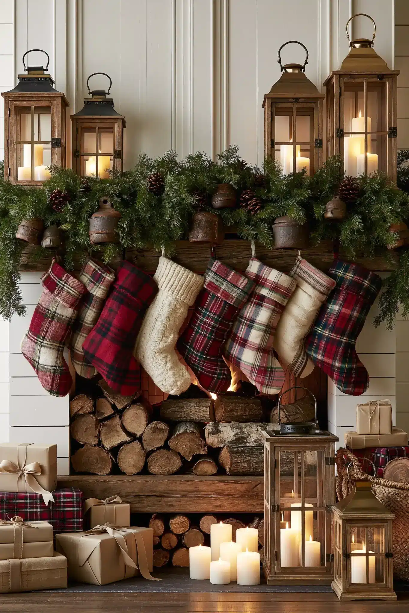 29 Christmas Fireplace Decor Ideas That Let the Fire Stay the Star christmas fireplace decor ideas