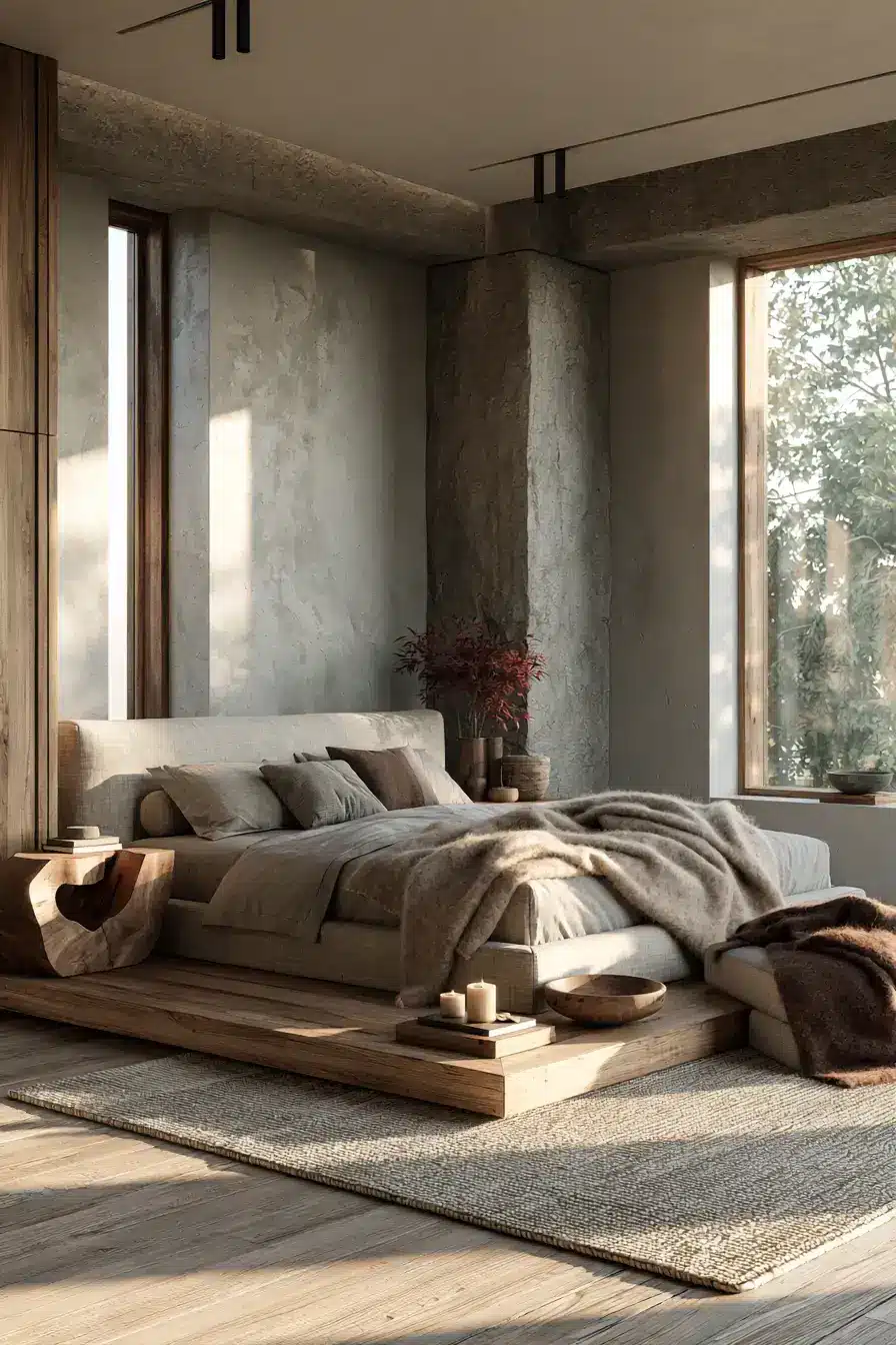 29 Japandi Style Bedroom Ideas with a Linen Platform Bed