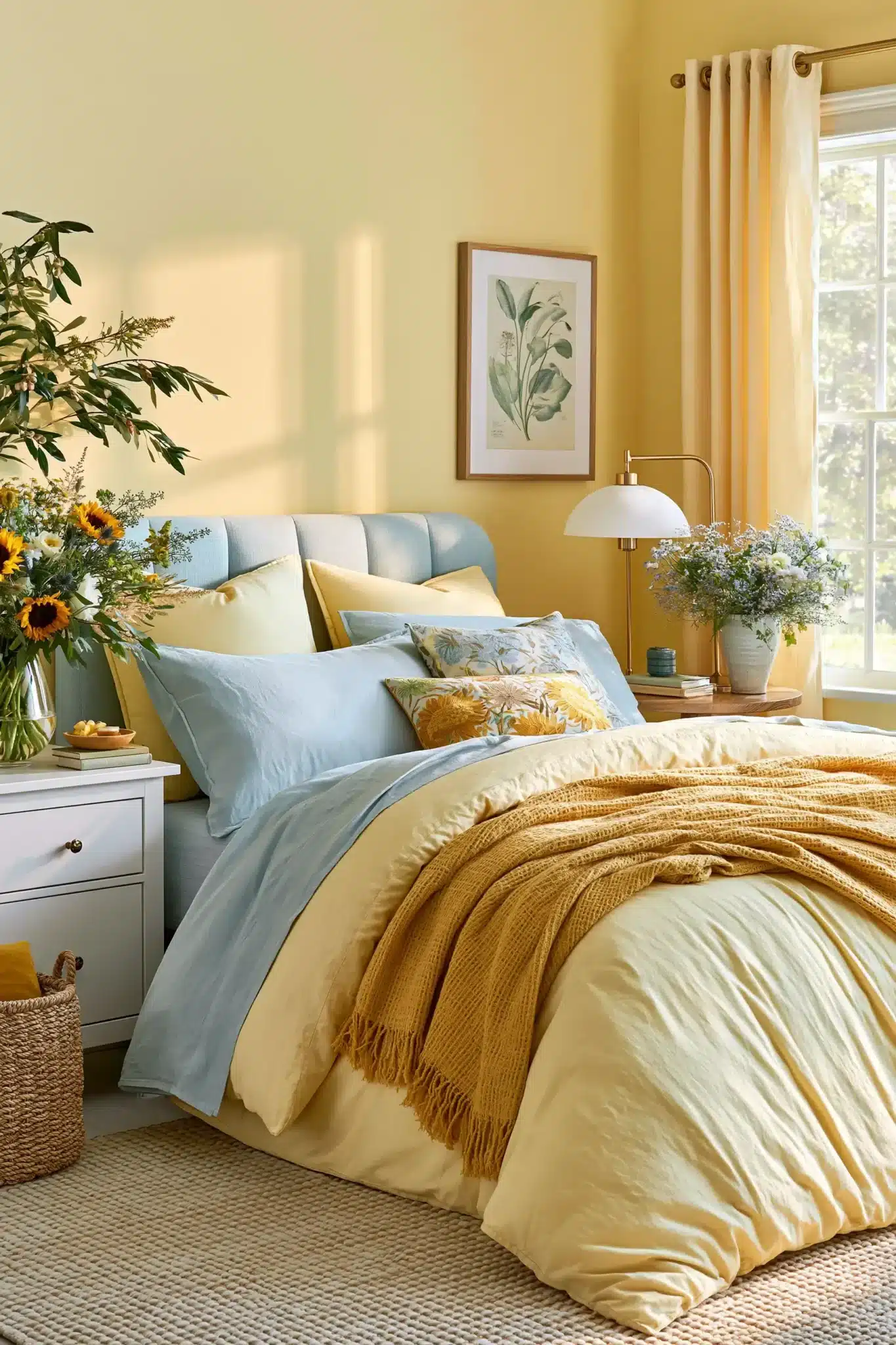 29 Light Blue and Yellow Bedroom Ideas for a Room That Wakes Up Early light blue and yellow bedroom