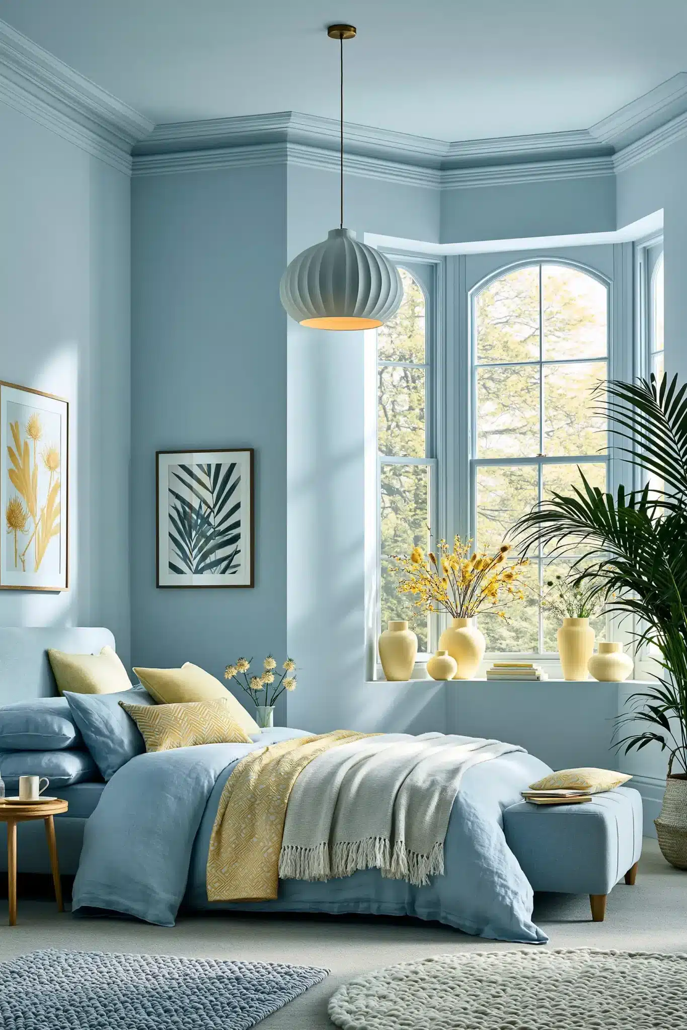 29 Light Blue and Yellow Bedroom Ideas for a Room That Wakes Up Early light blue and yellow bedroom