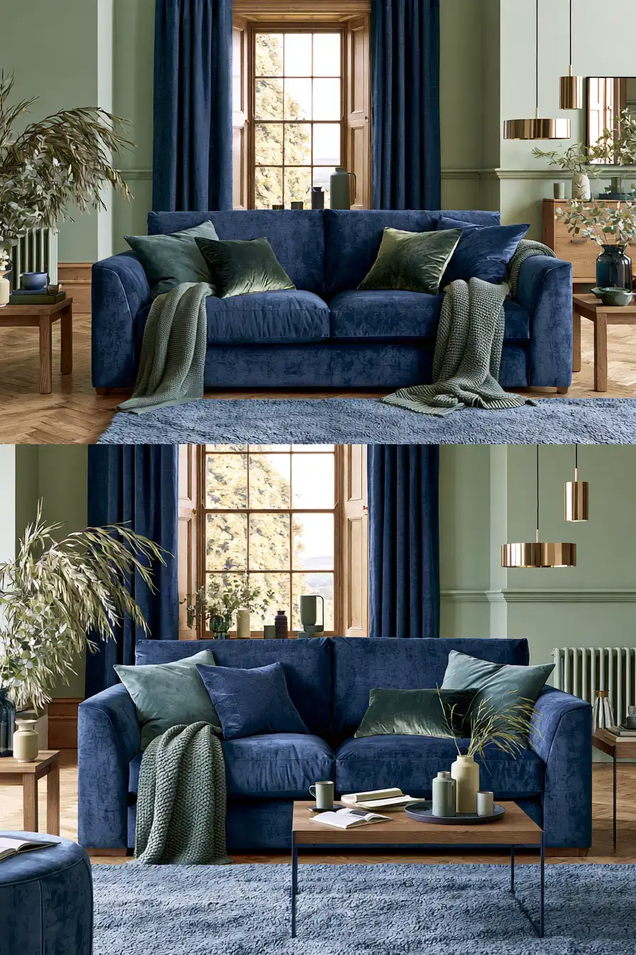 29 Navy and Sage Living Room Ideas with a Sage Sofa 29 Navy and Sage Living Room Ideas with a Sage Sofa
