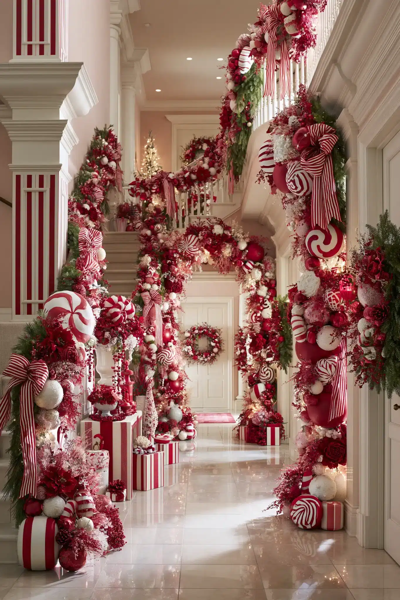 hallway christmas decor