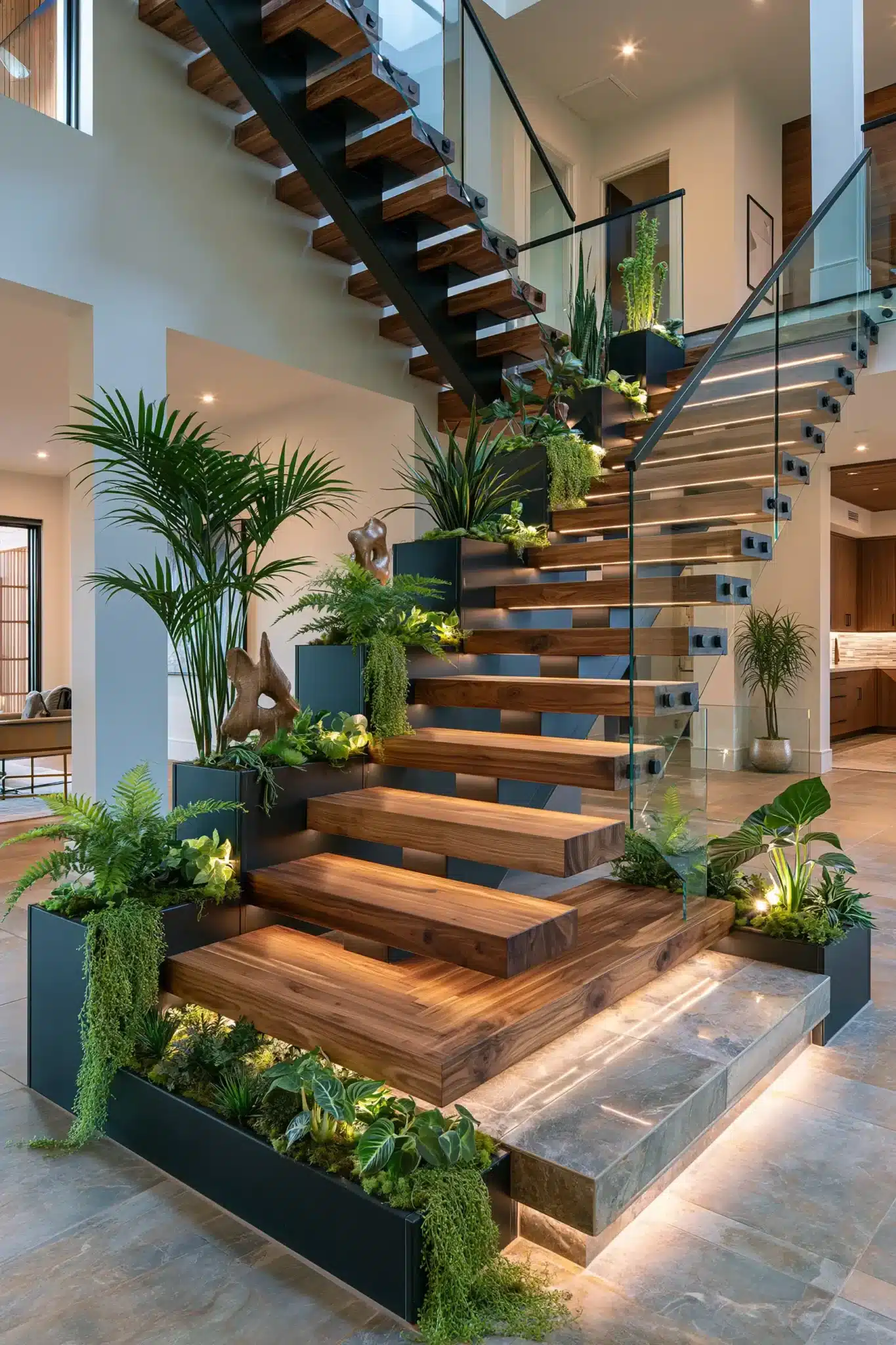 29 Indoor Staircase Gardens Ideas for Green That Follows You Upstairs indoor staircase gardens