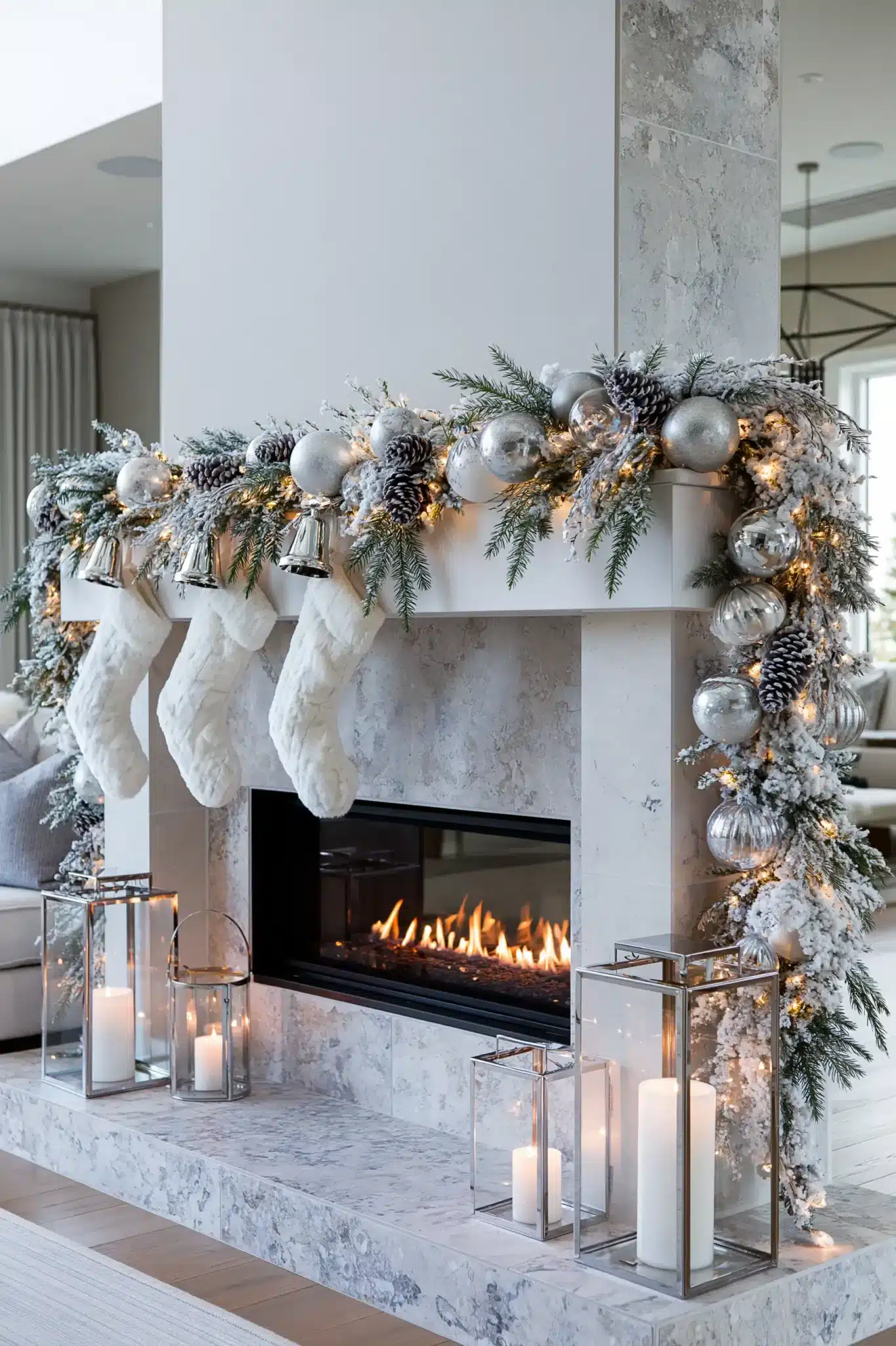 29 Christmas Fireplace Decor Ideas That Let the Fire Stay the Star christmas fireplace decor ideas