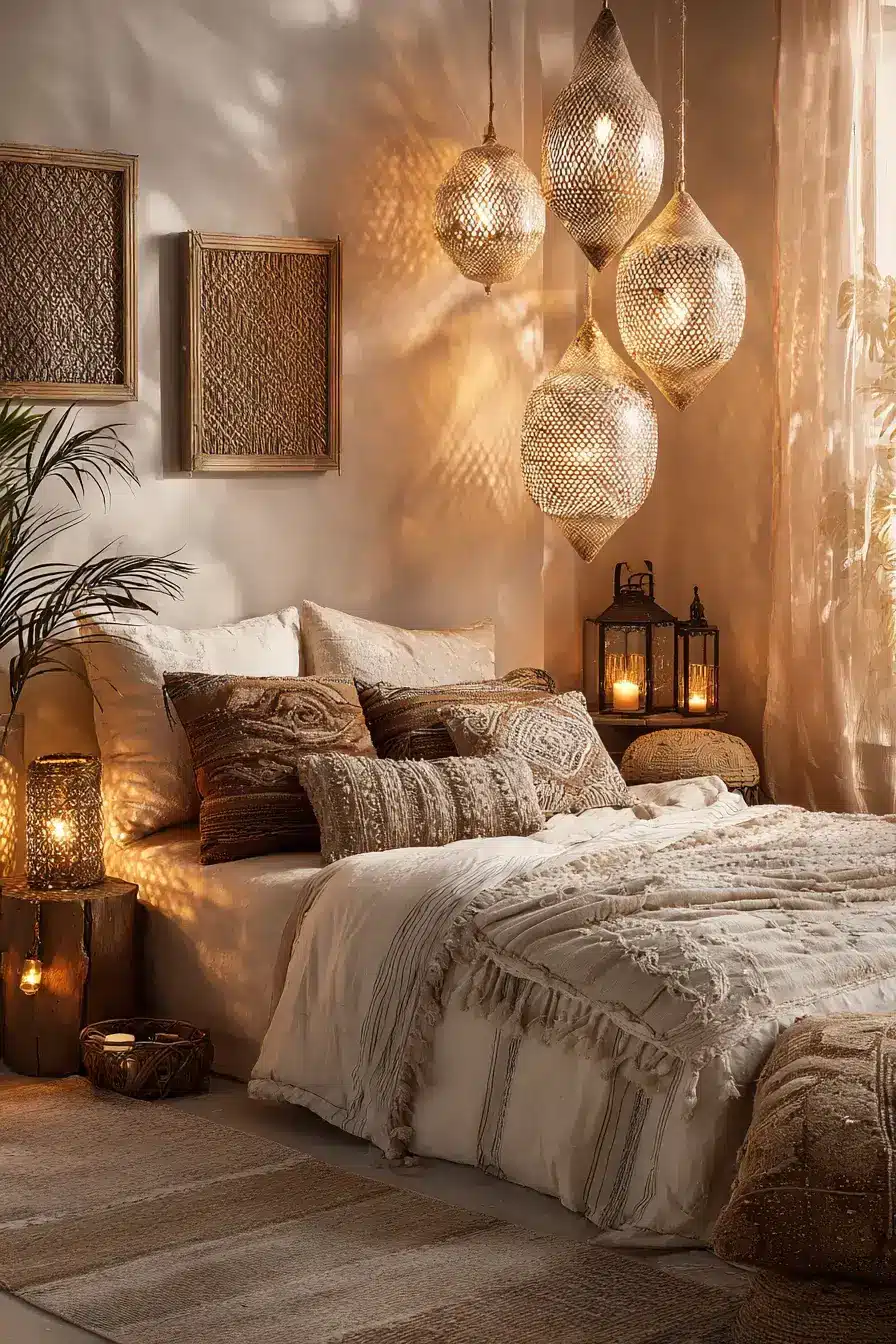 29 Boho Bedroom Lighting Ideas with a Rattan Pendant 29 Boho Bedroom Lighting Ideas with a Rattan Pendant