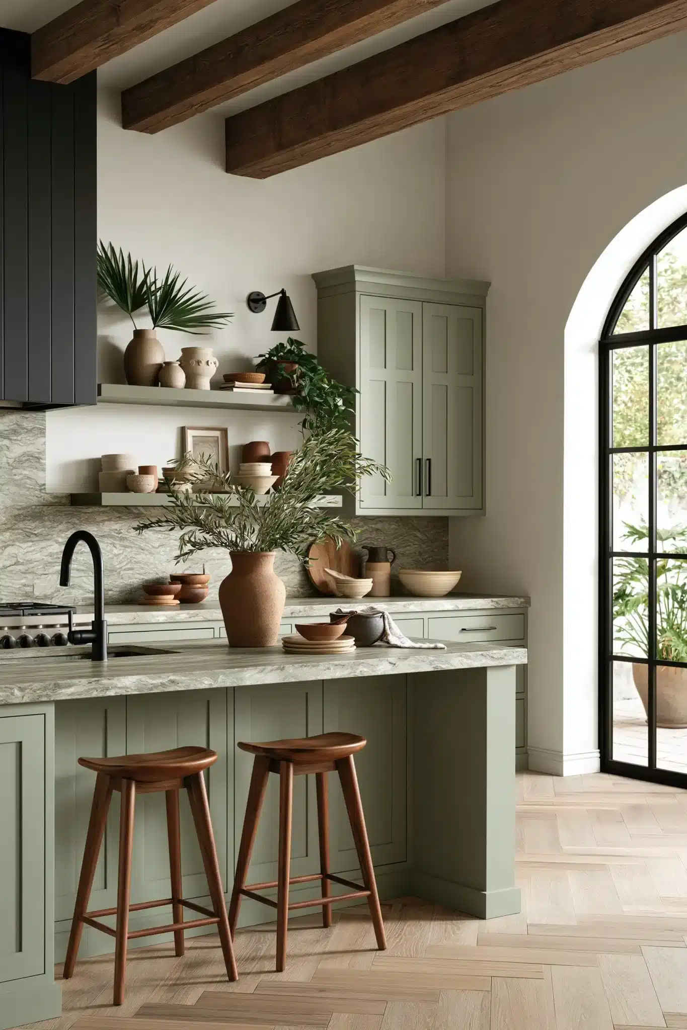 29 Sage Green and Black Kitchen Ideas for a Cook Space With a Little Bite sage green and black kitchen