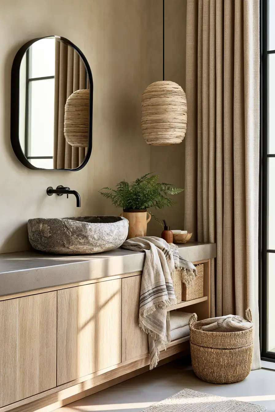 stone sink bathroom