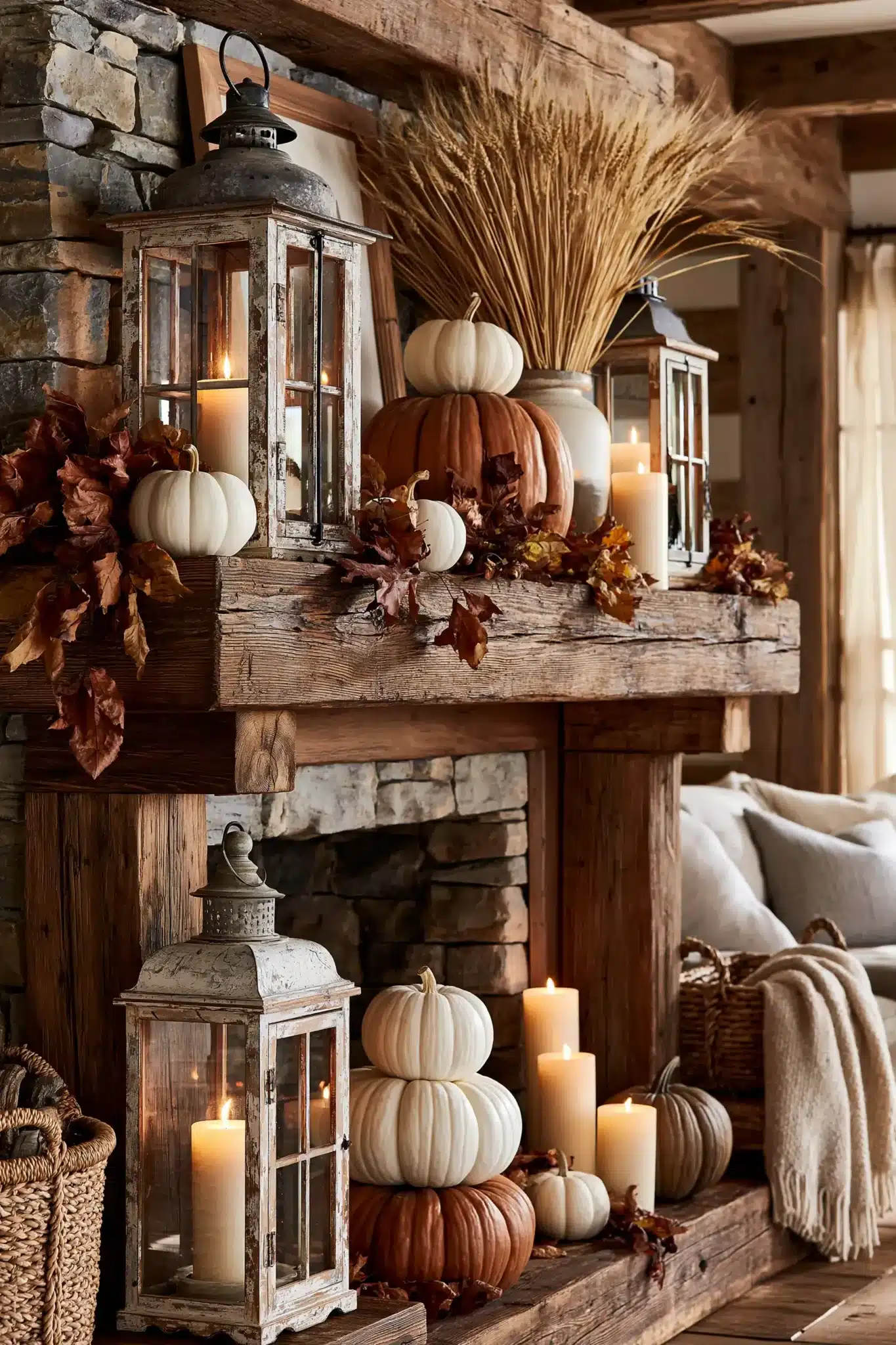 thanksgiving mantel decor
