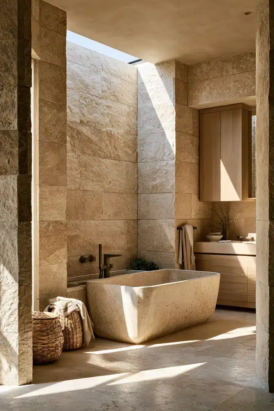 29 Stone Bathroom Ideas for a Calm, Spa-Like Room stone bathroom
