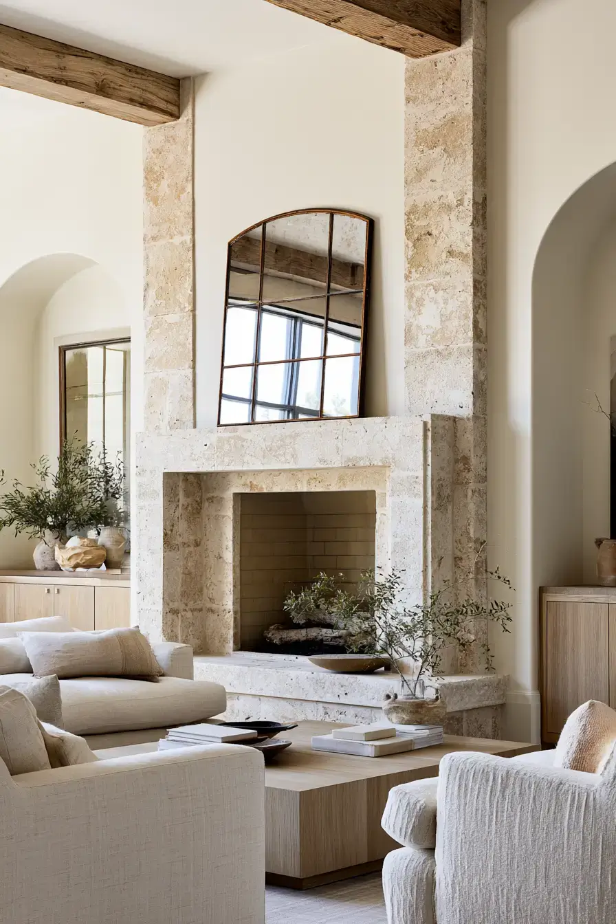 29 Rustic Stone Fireplace Ideas with a Stacked Fieldstone Surround
