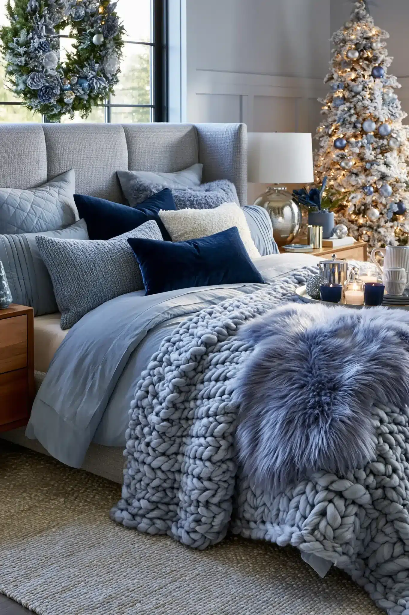 blue christmas decor