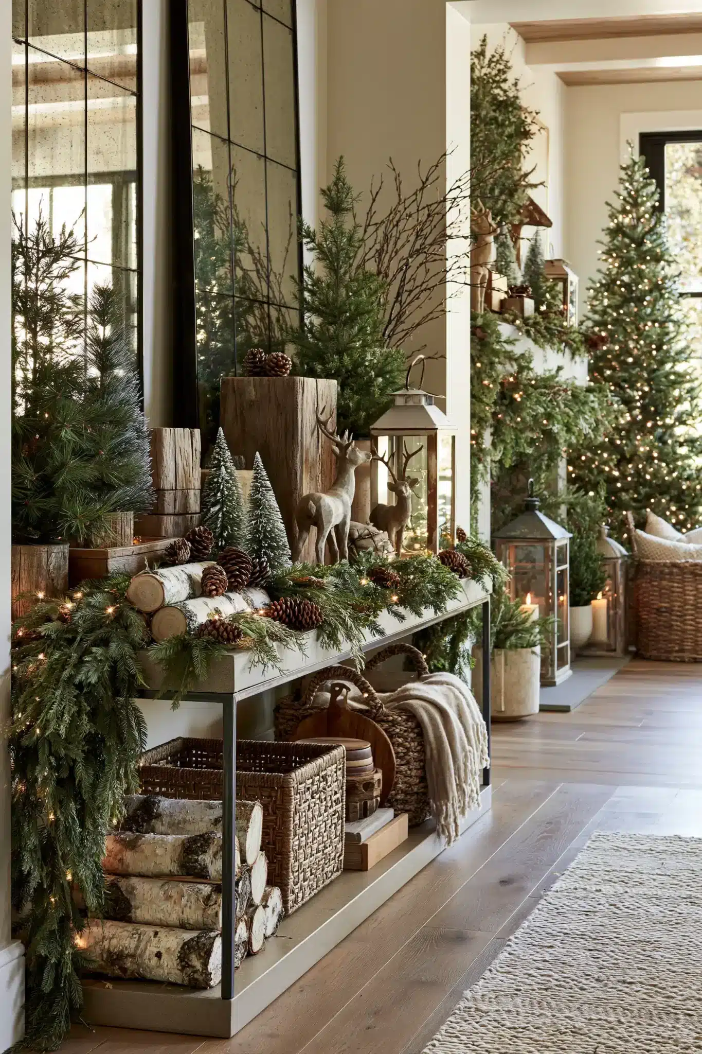 christmas entryway table decor