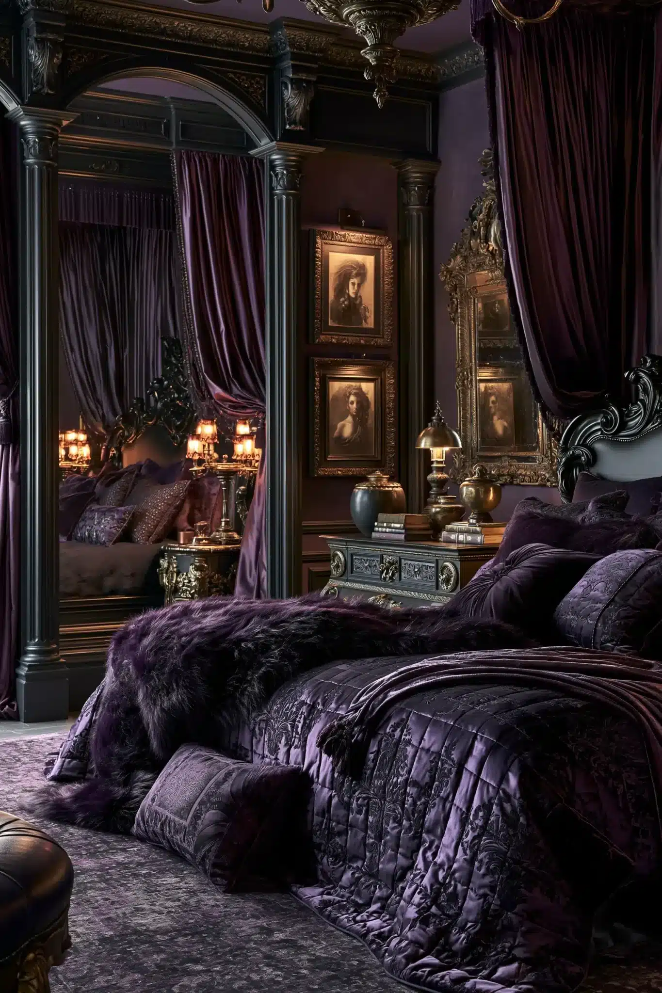 29 Purple Gothic Bedroom Ideas for a Space That Feels Rich, Not Loud purple gothic bedroom