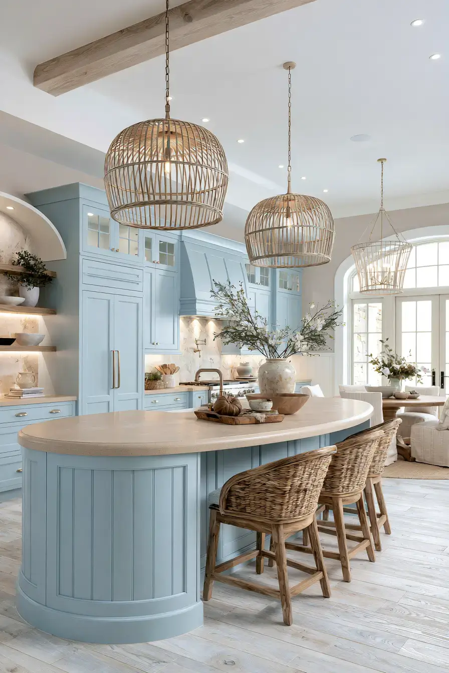 29 Nautical Kitchen Ideas with a Rope Pendant Light