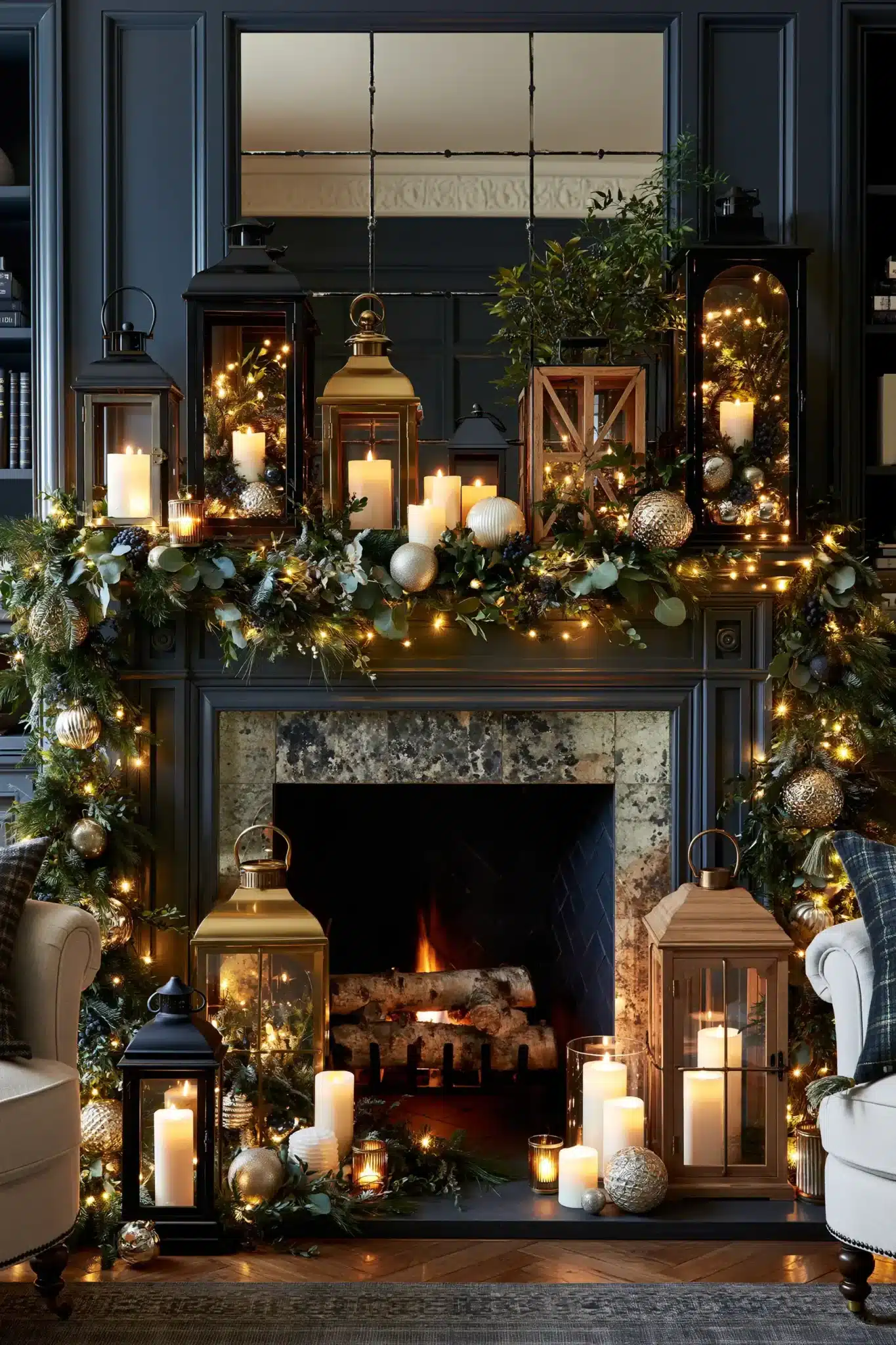 29 Christmas Fireplace Decor Ideas That Let the Fire Stay the Star christmas fireplace decor ideas