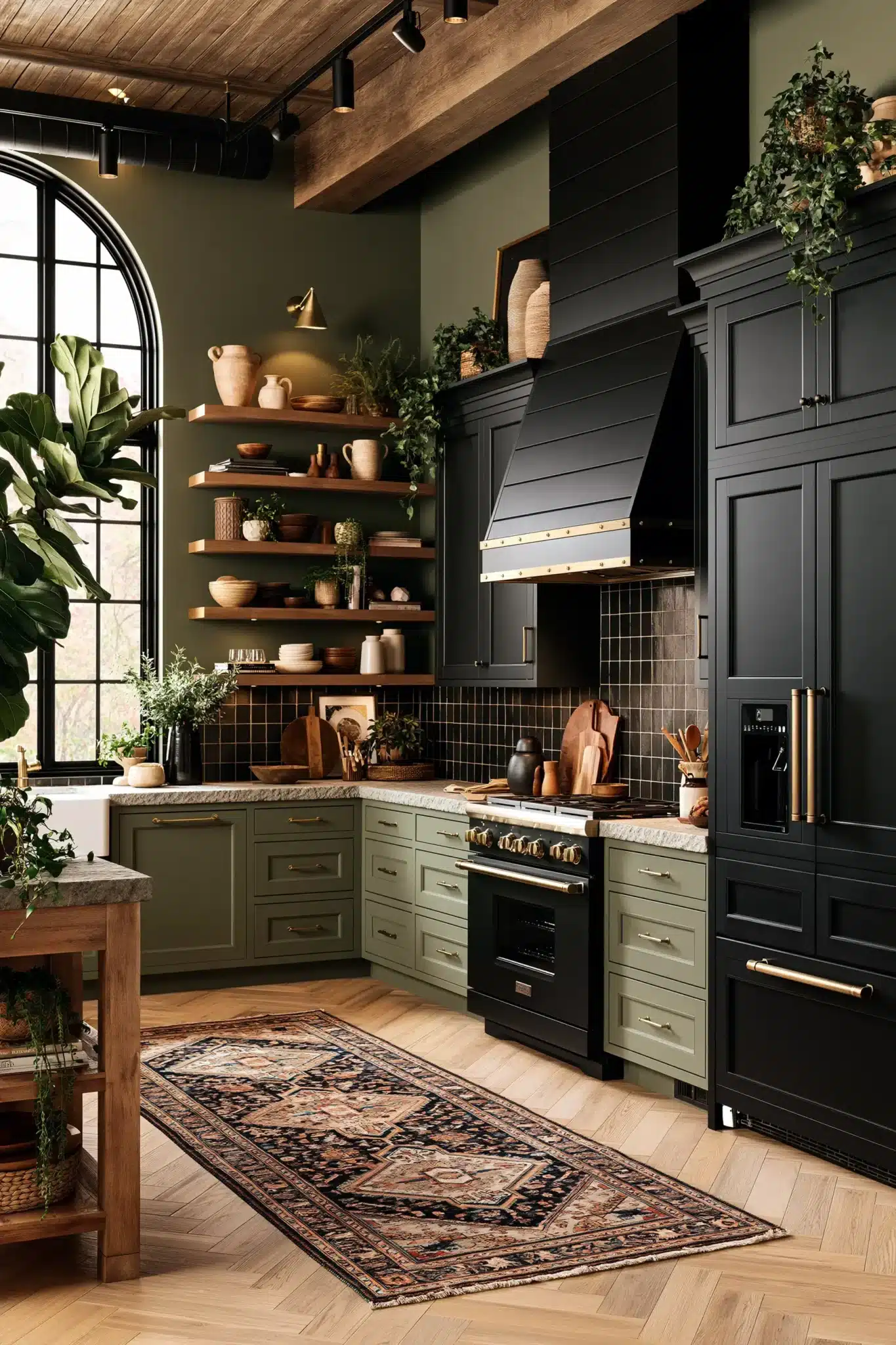29 Sage Green and Black Kitchen Ideas for a Cook Space With a Little Bite sage green and black kitchen