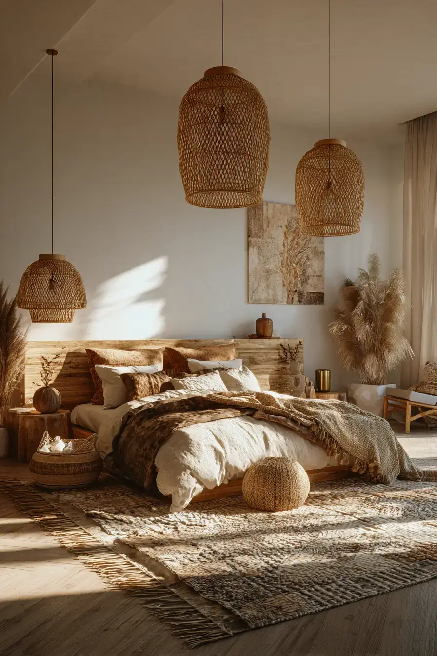 29 Boho Bedroom Lighting Ideas with a Rattan Pendant 29 Boho Bedroom Lighting Ideas with a Rattan Pendant