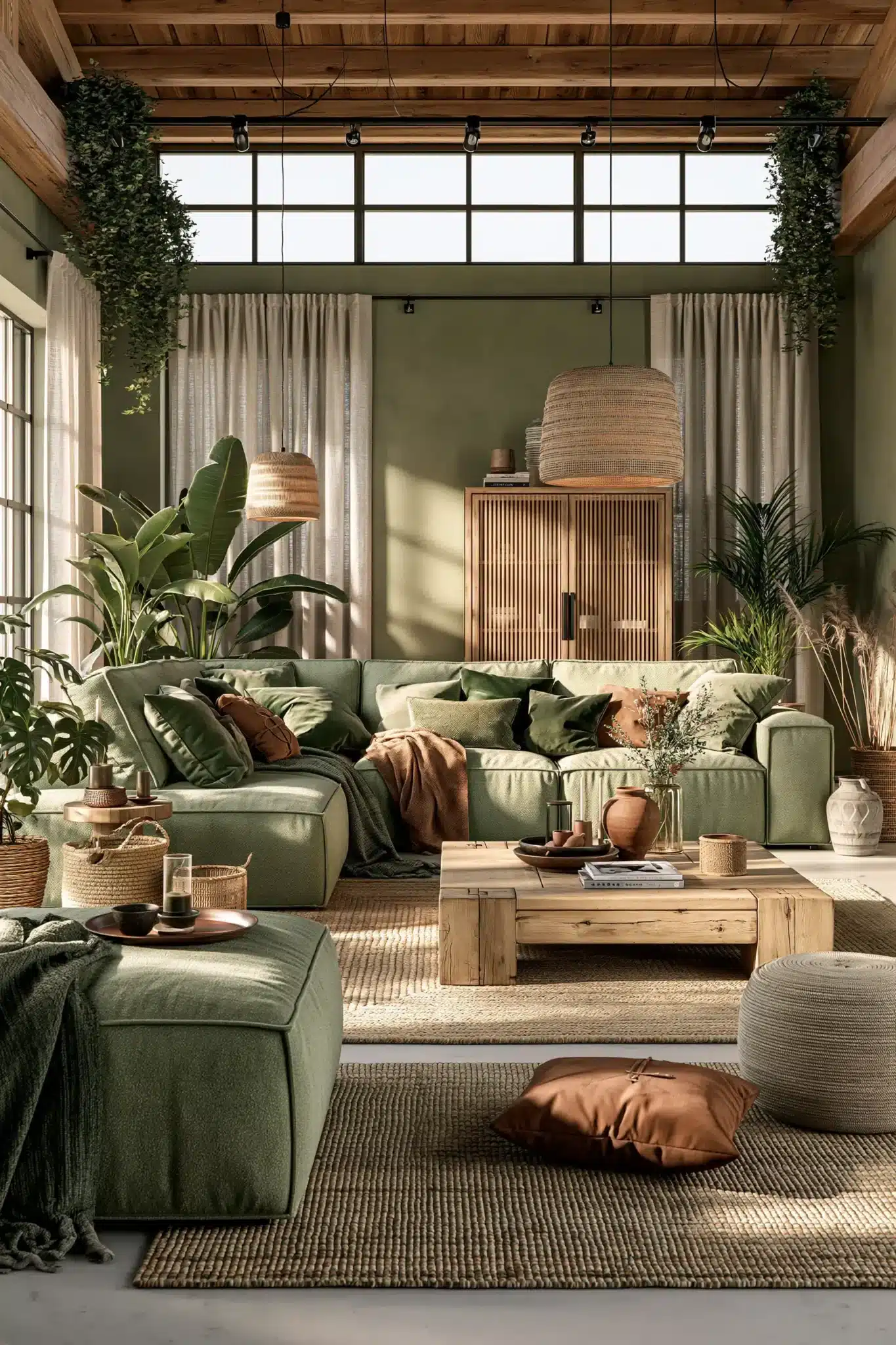 29 Sage Green and Brown Living Room Ideas for a Warm, Earthy Space sage green and brown living room